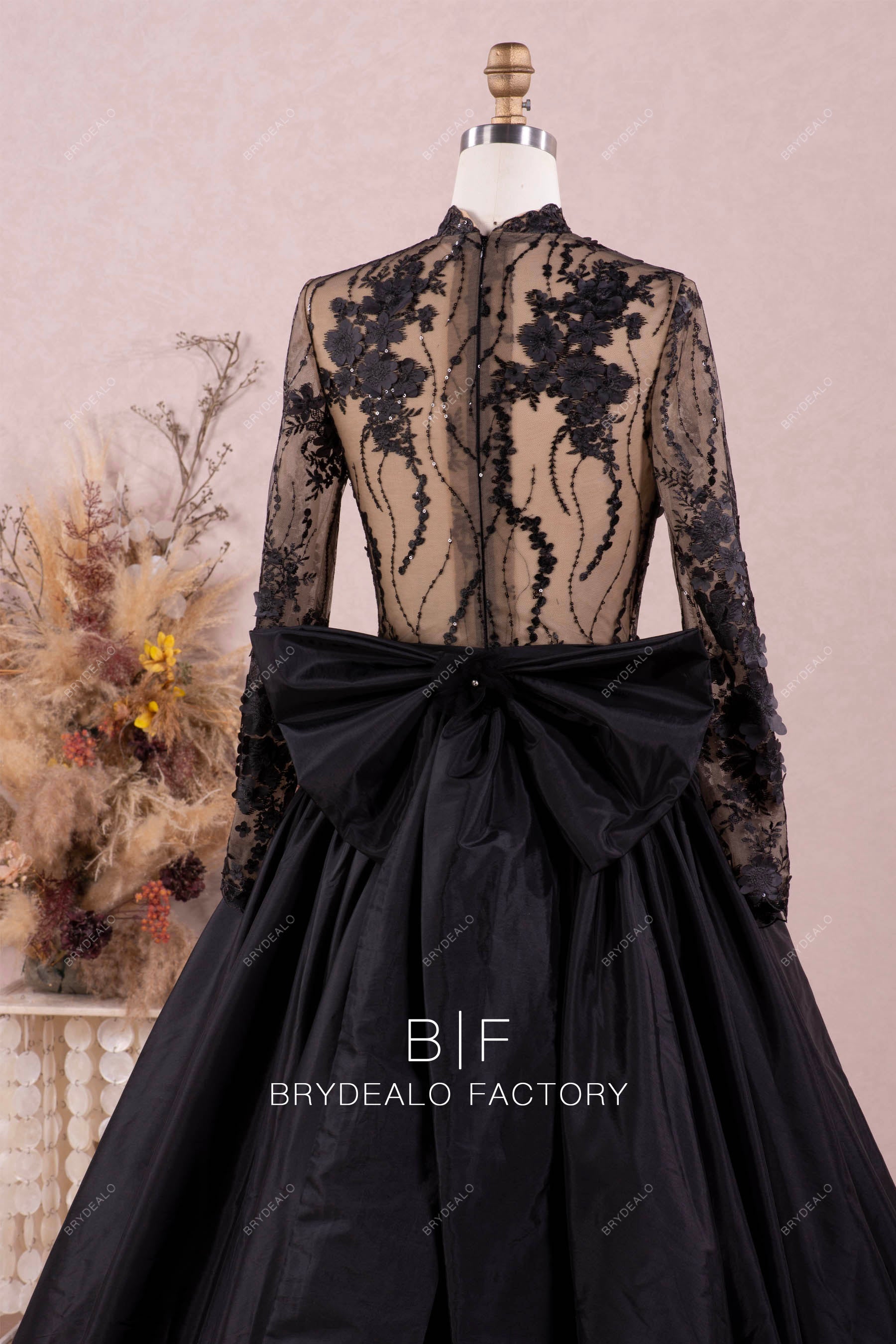 black illusion wedding dress