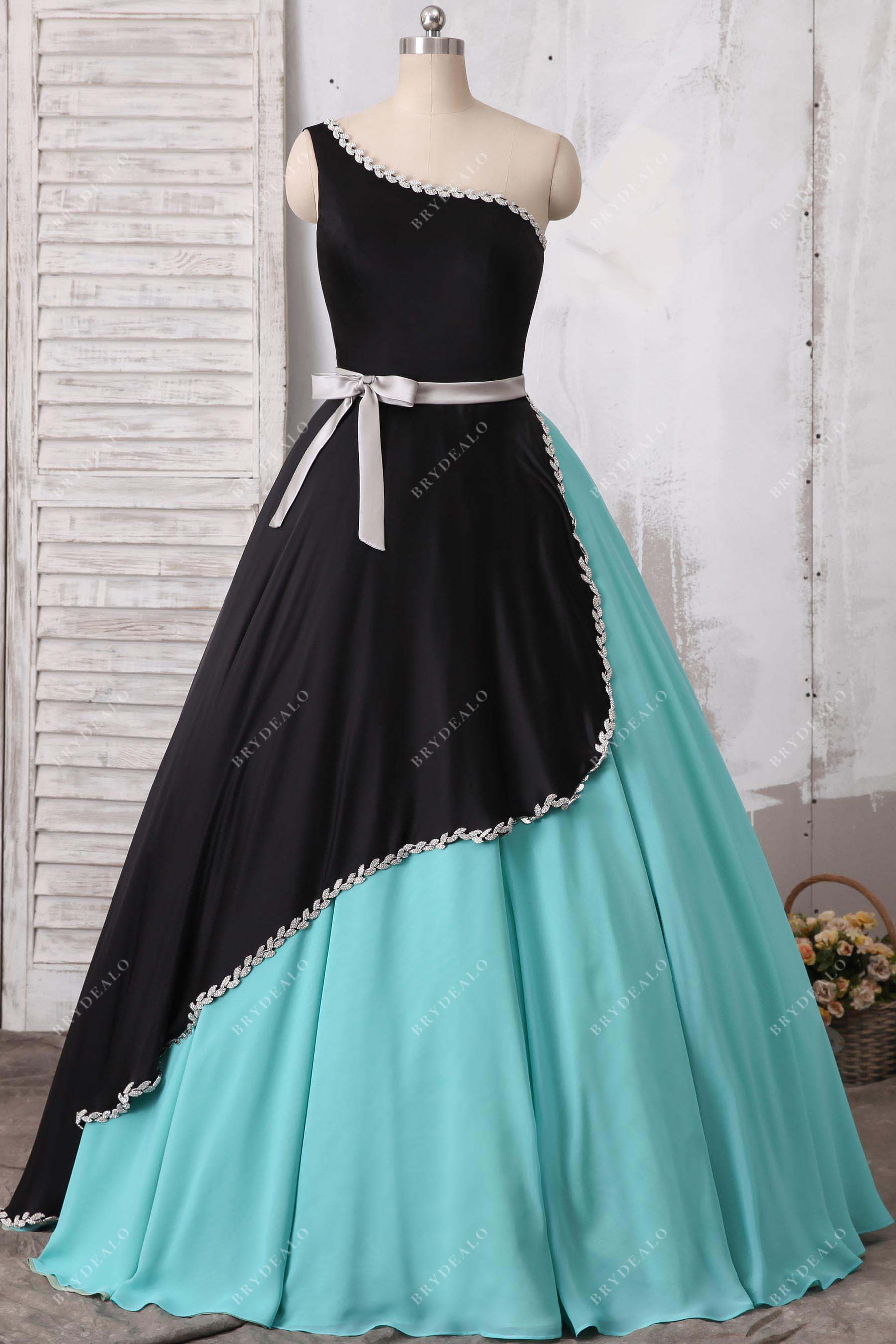 Two-tone One Strap Plus Size Quinceanera Dress