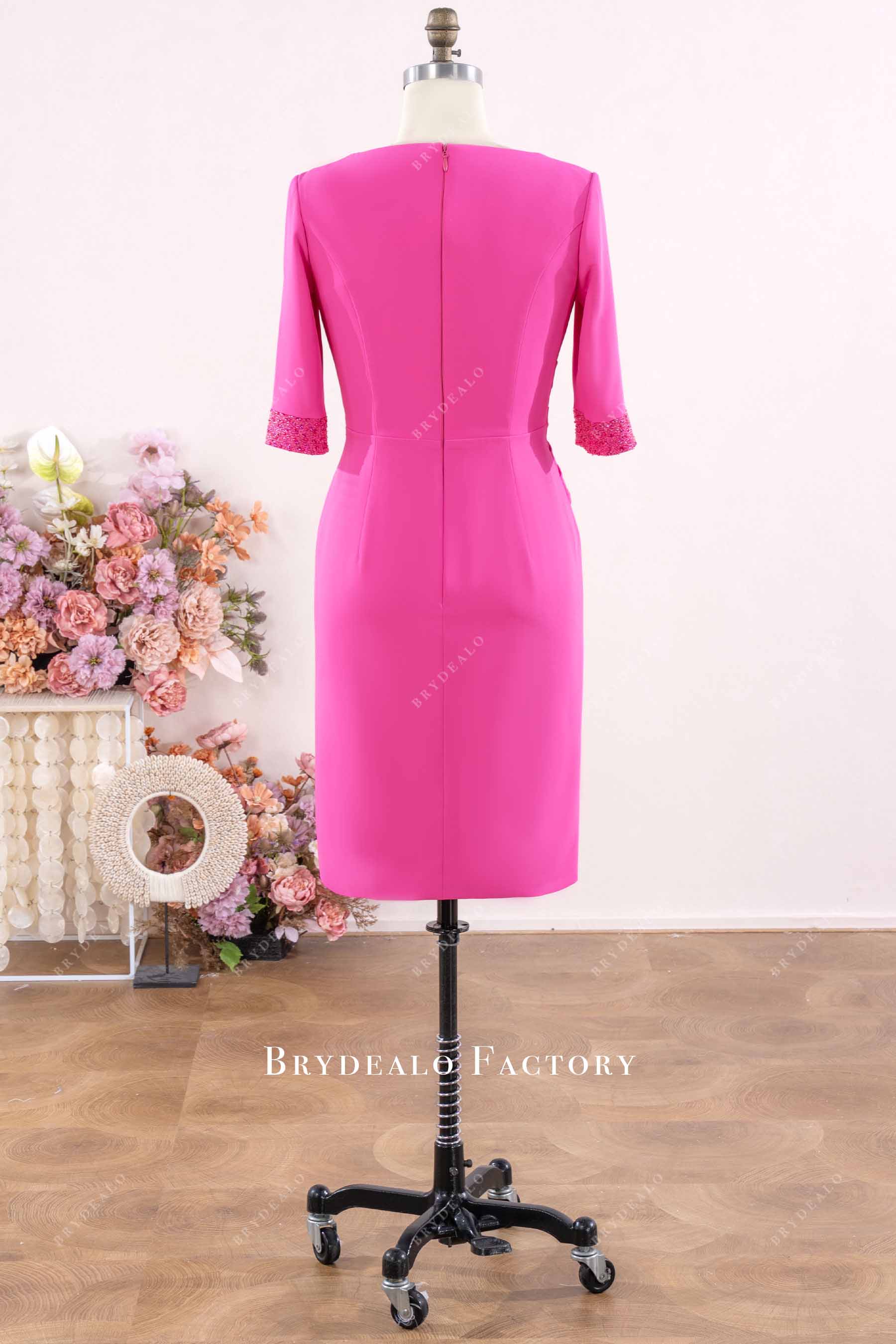 bodycon crepe half sleeve dress