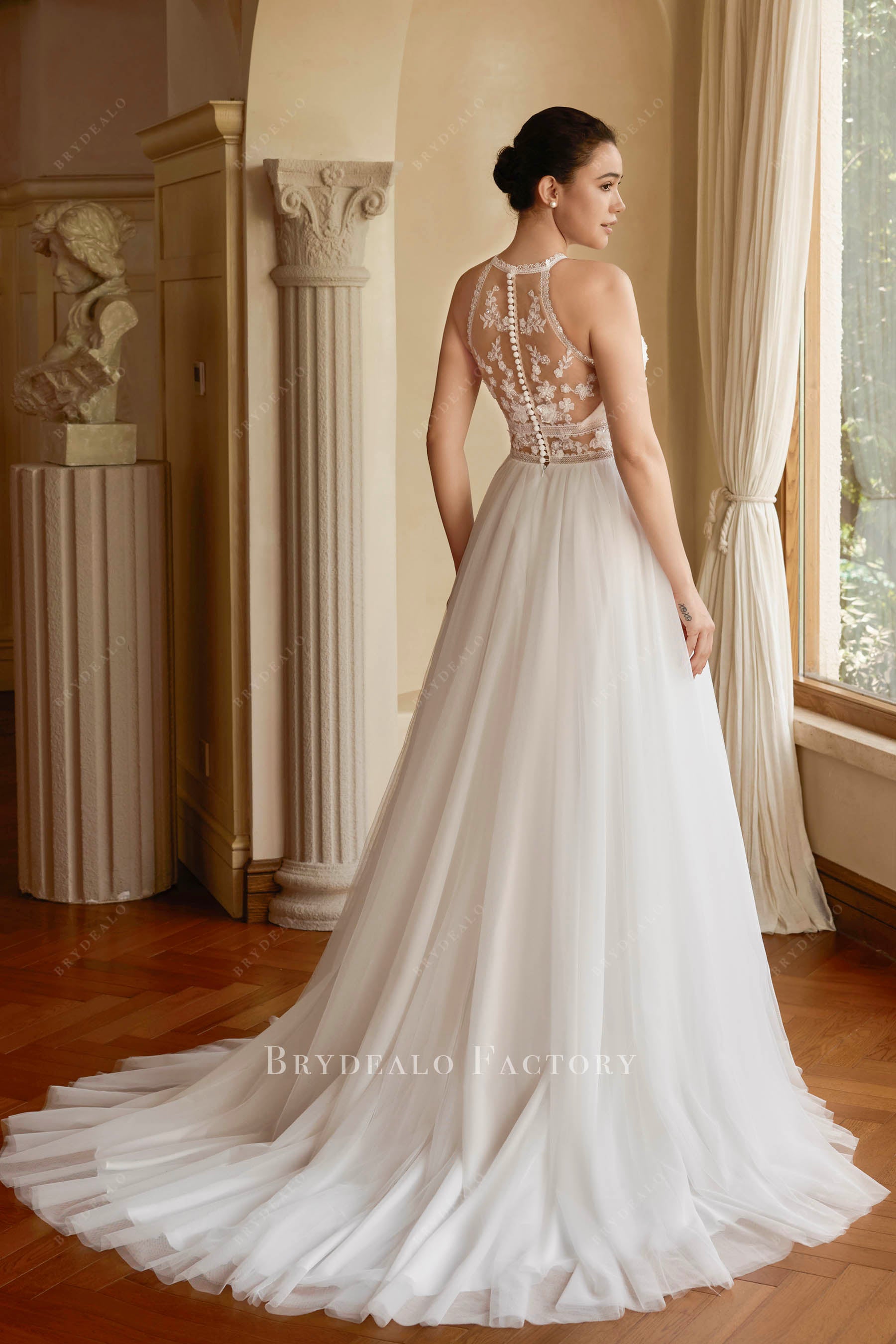 chapel train wedding dress