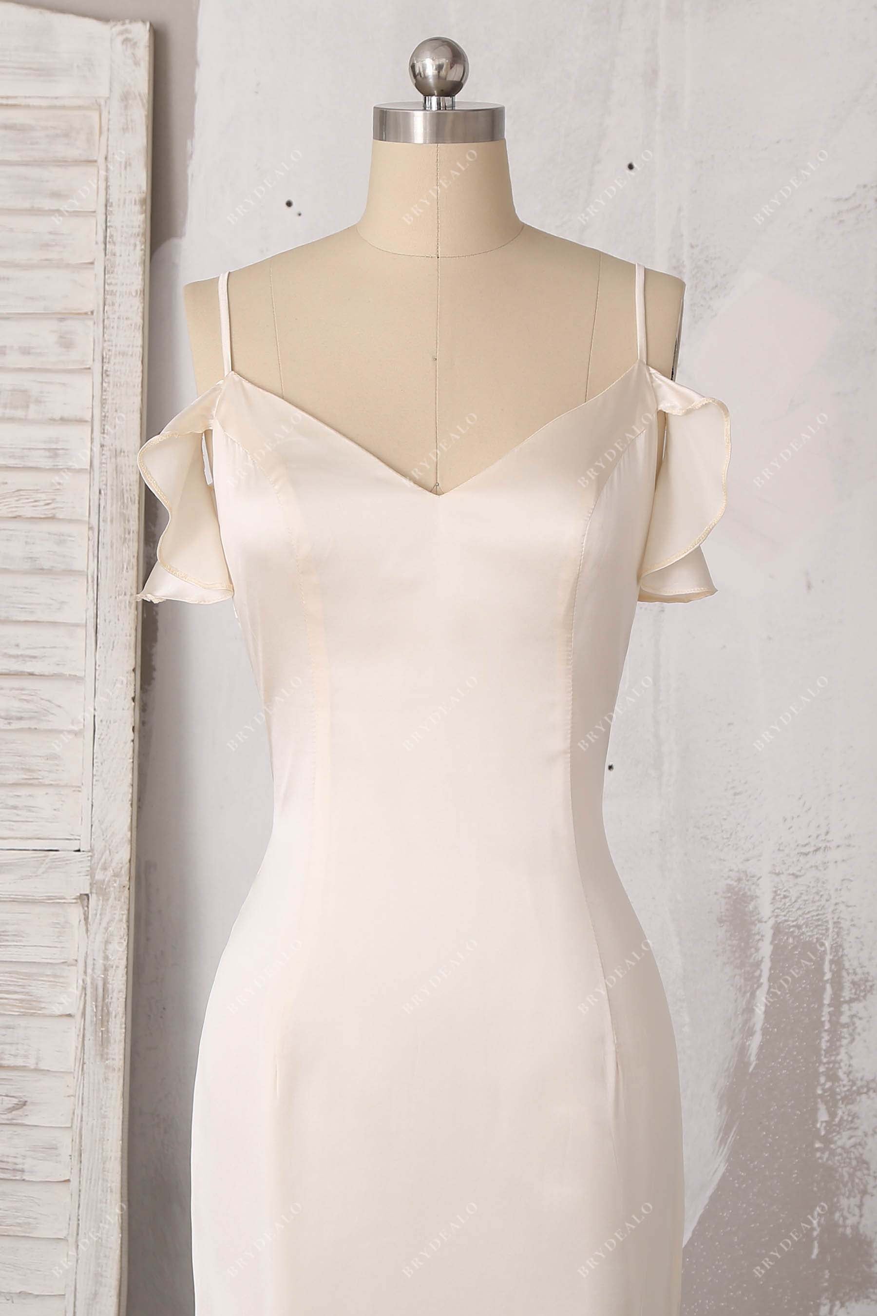 thin strap silk bridesmaid dress