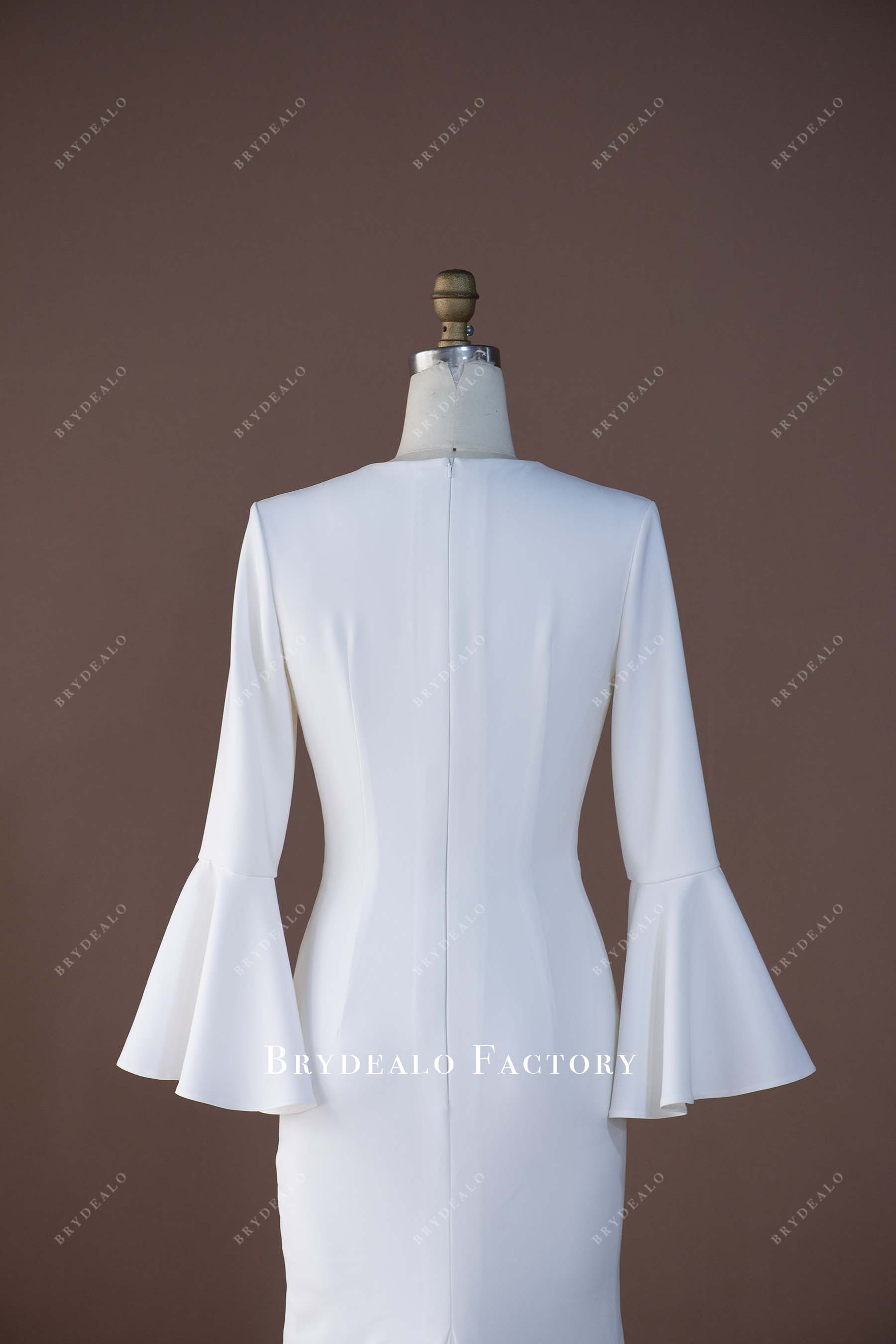 white crepe bridal gown