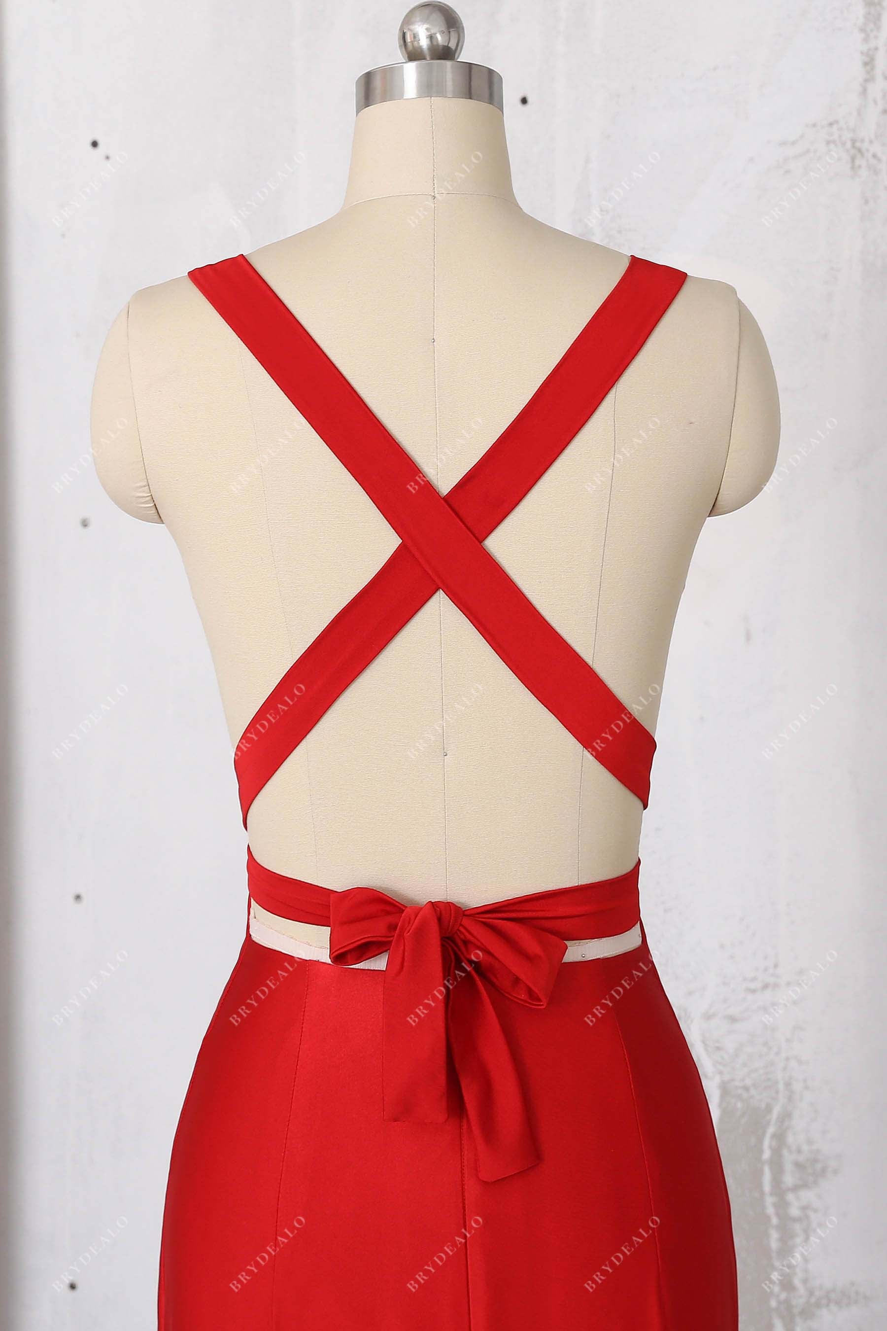 strappy open back prom dress 