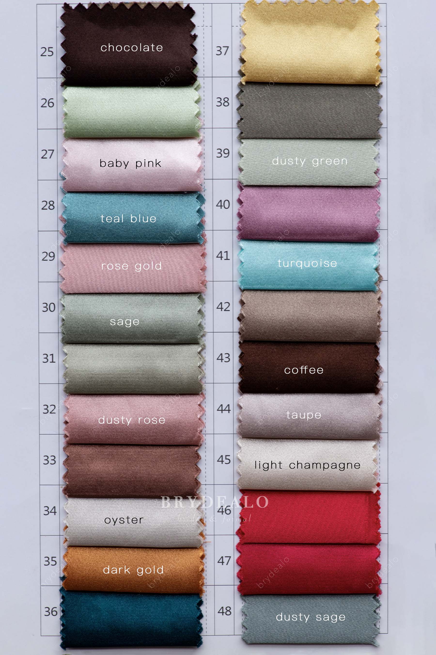 custom dresses charmeuse colors