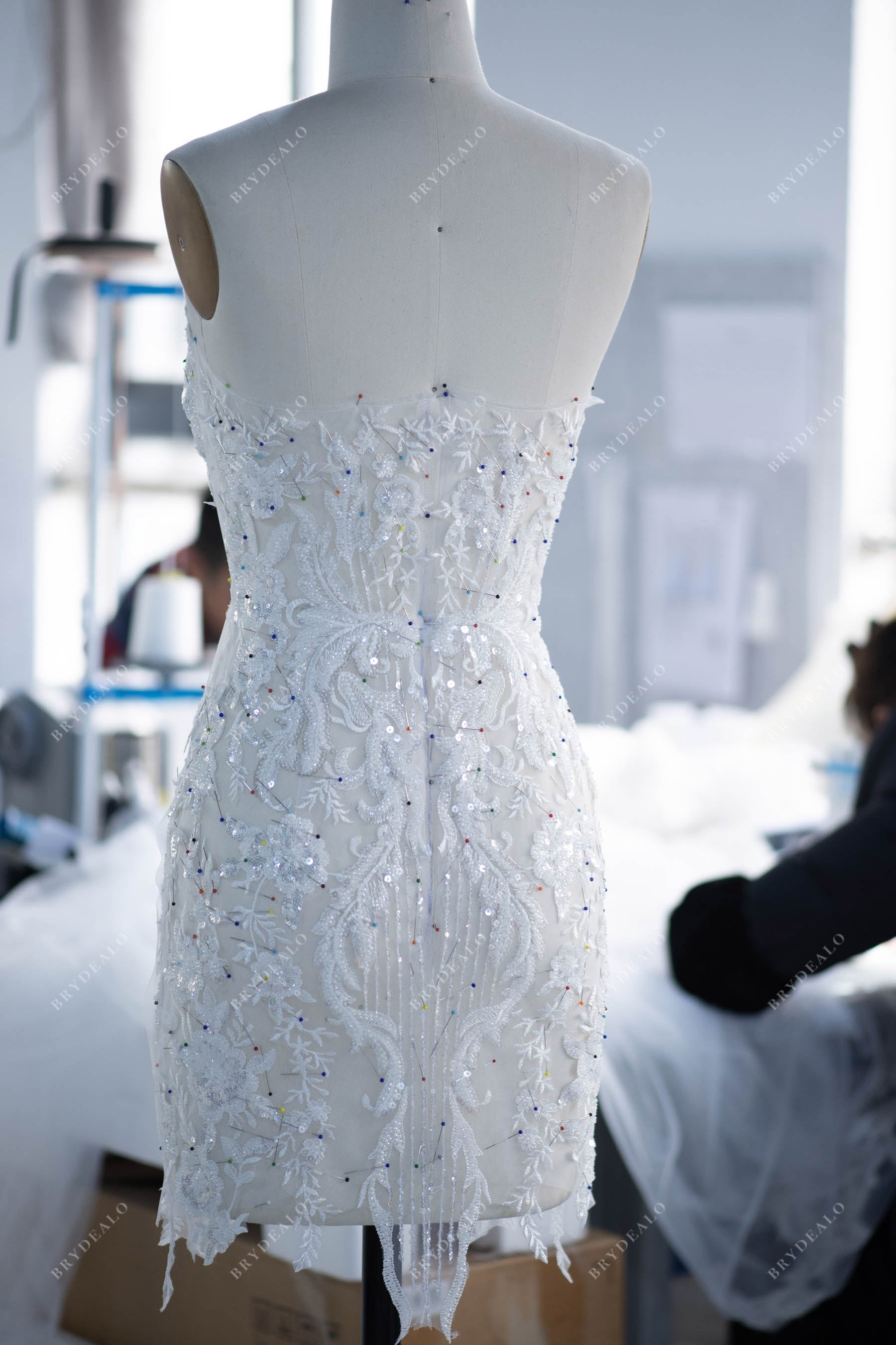 exquisite lace applique bridal dress
