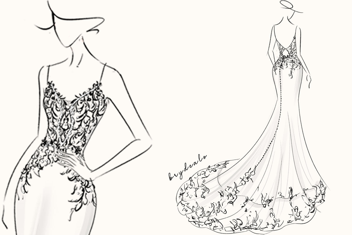 custom wedding dress sketches