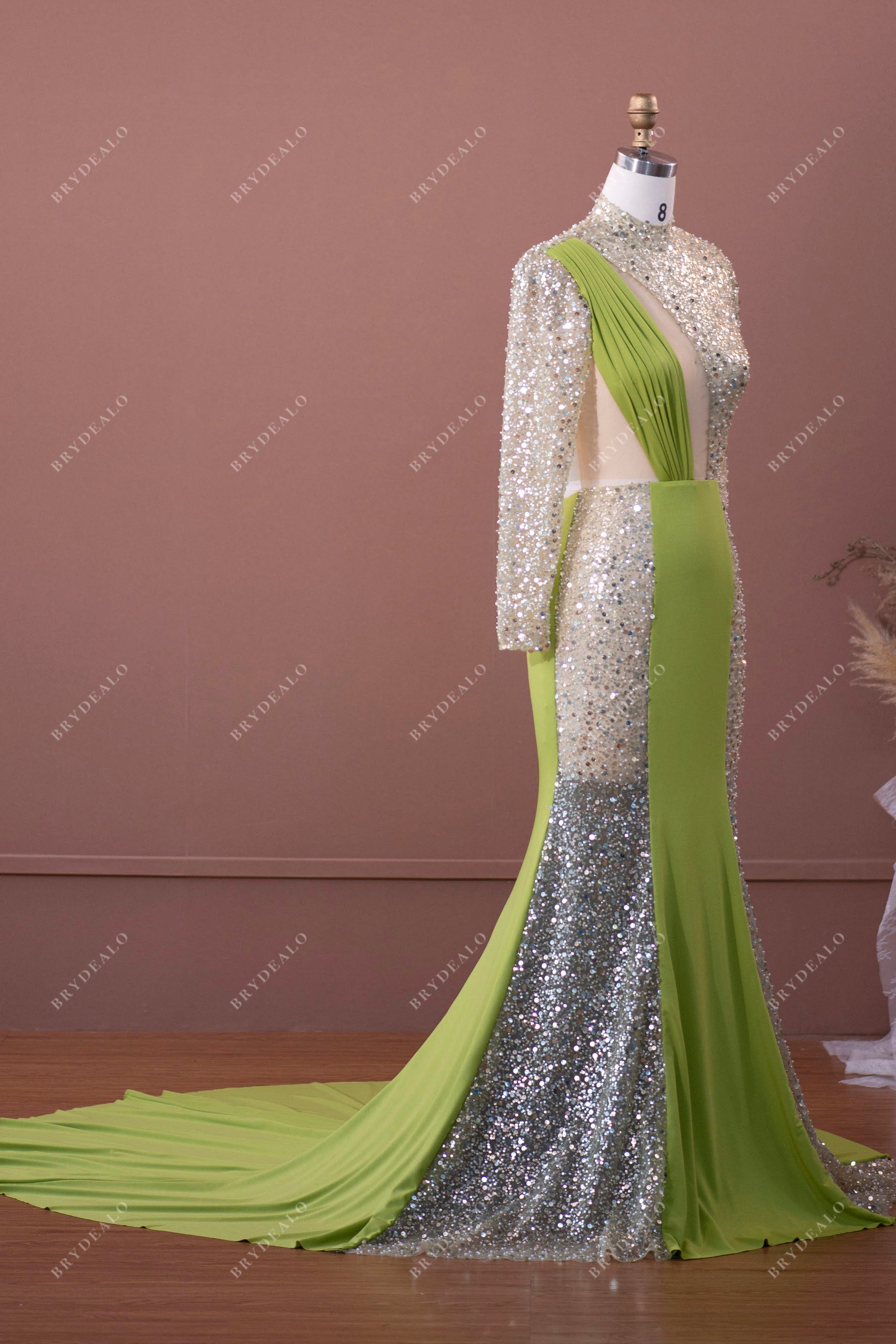 designer sexy jersey mermaid prom dress