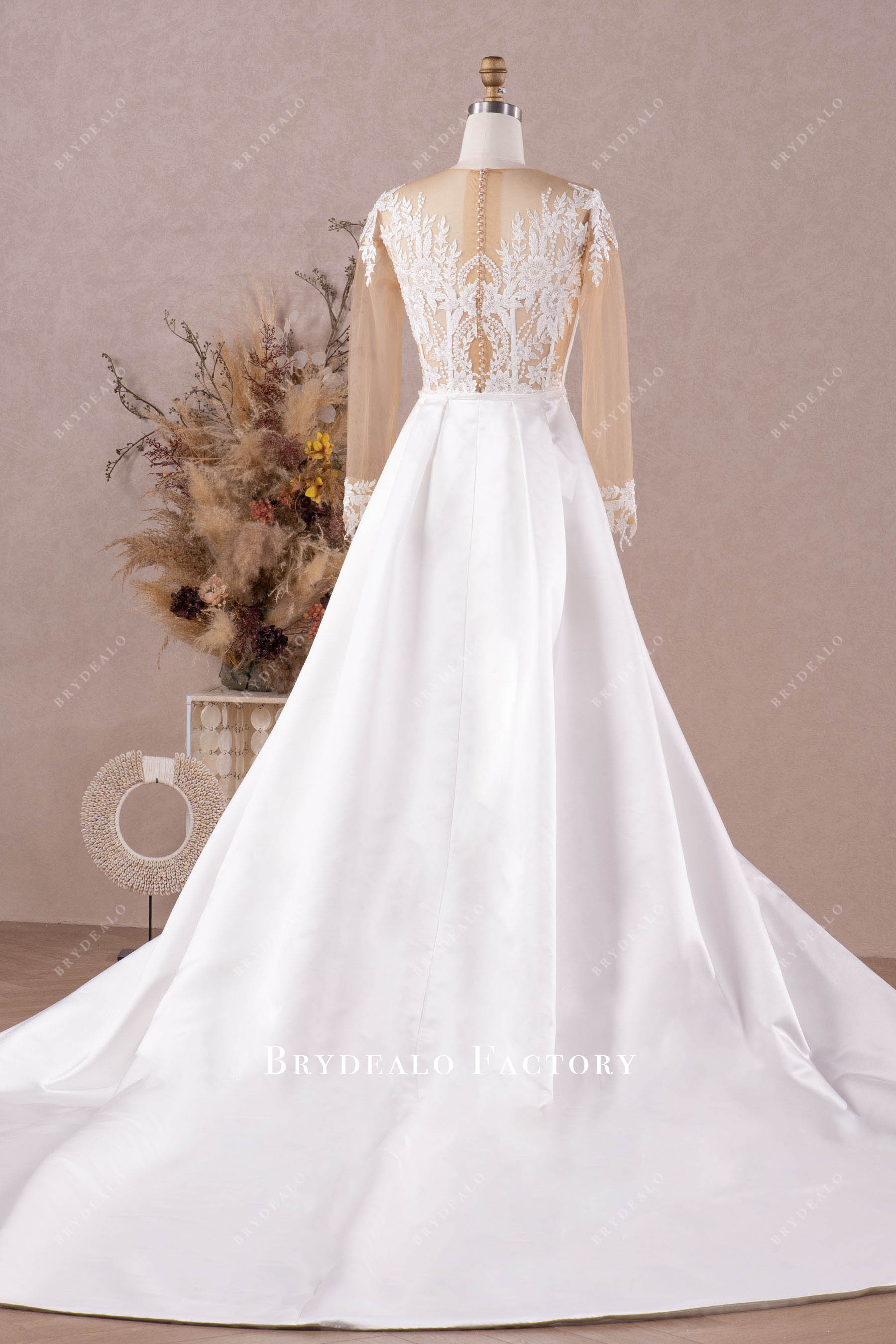 detachable overskirt wedding dress