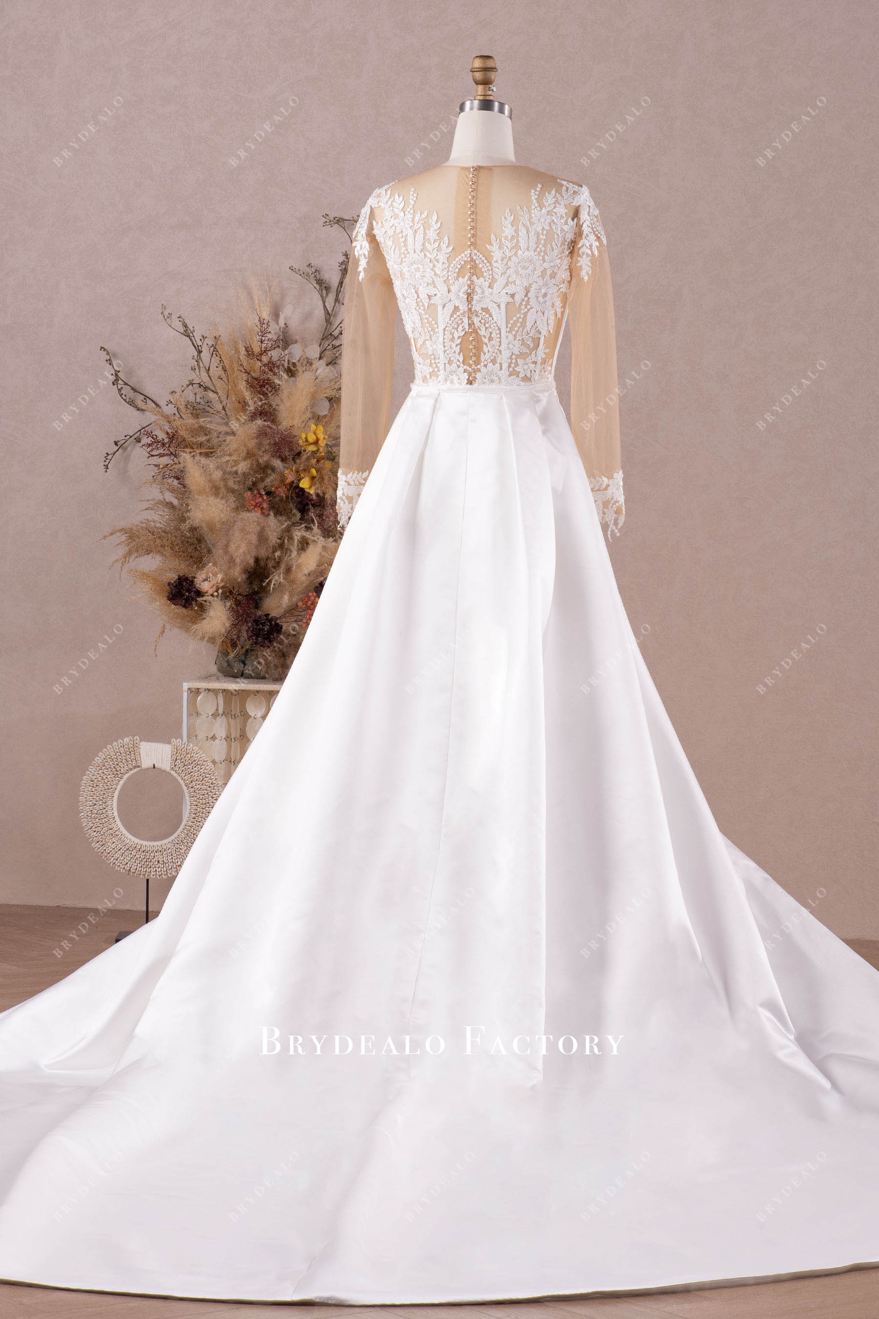 detachable overskirt wedding dress