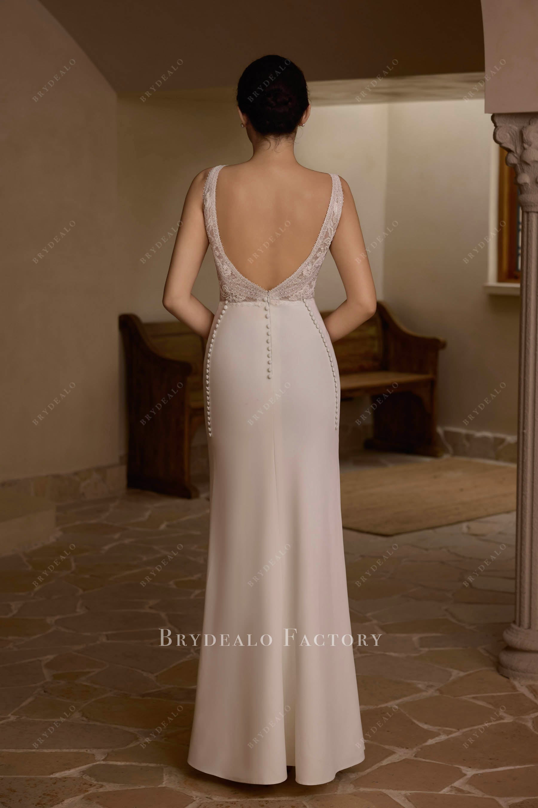 fit flare floor length wedding dress