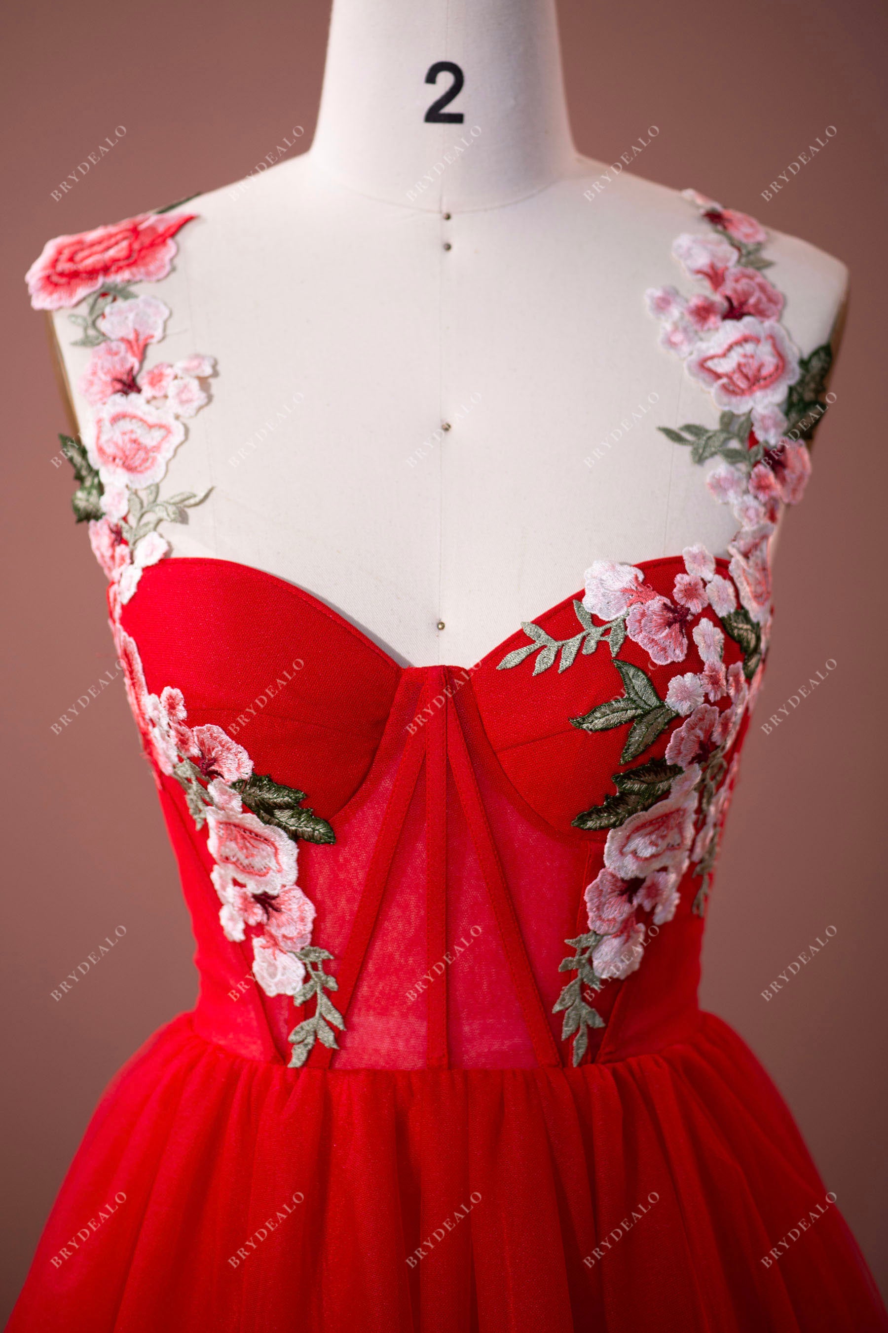 flower lace applique corset dress