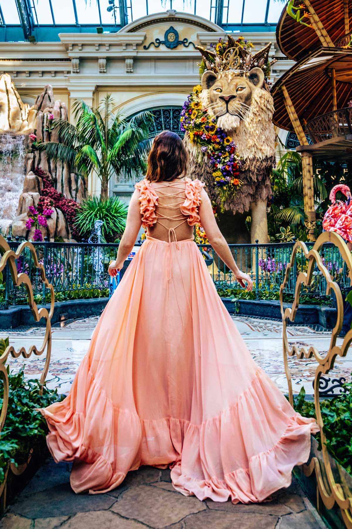 flowing chiffon ruffled back dress customer review