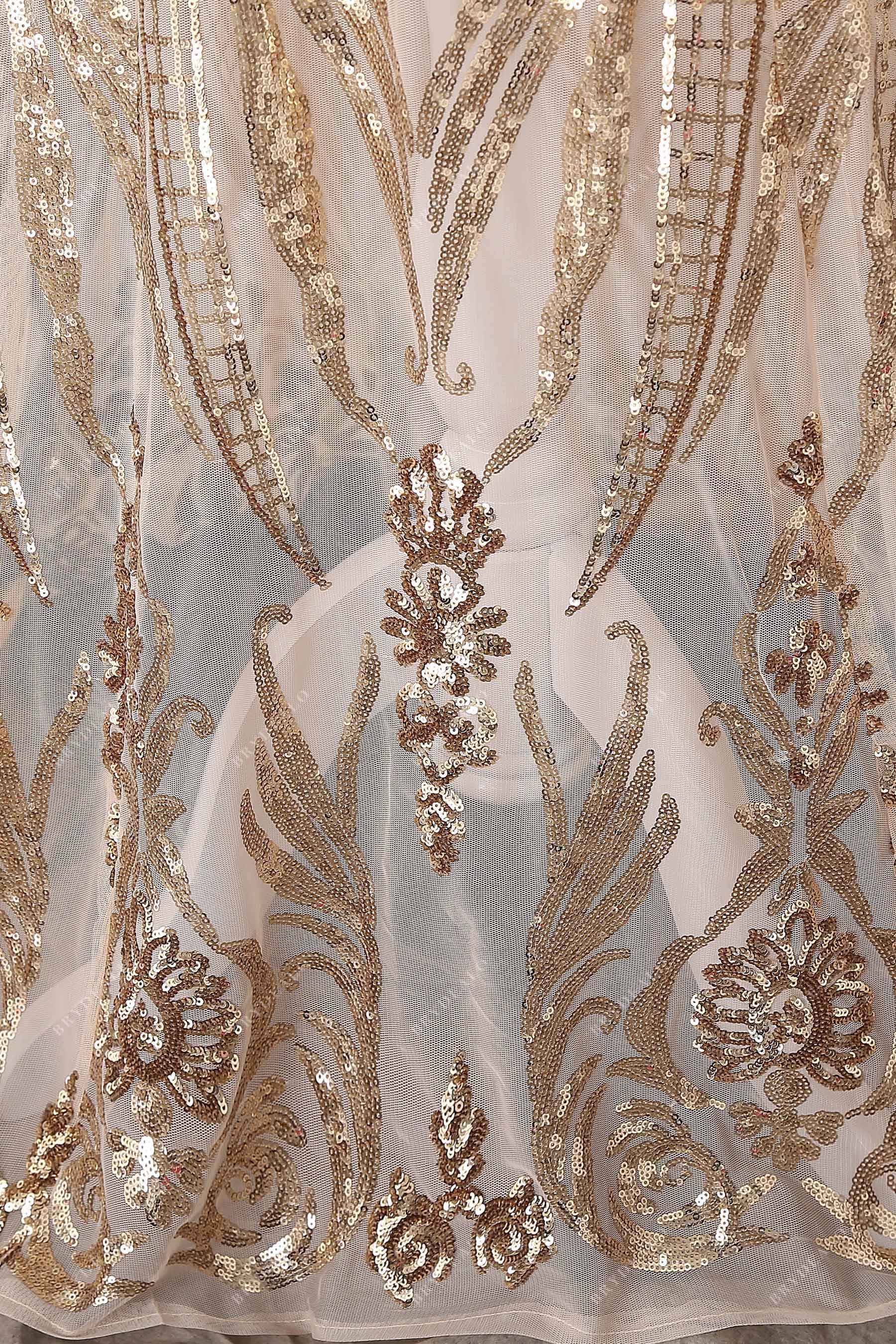 gold sequin unique patterned prom gown