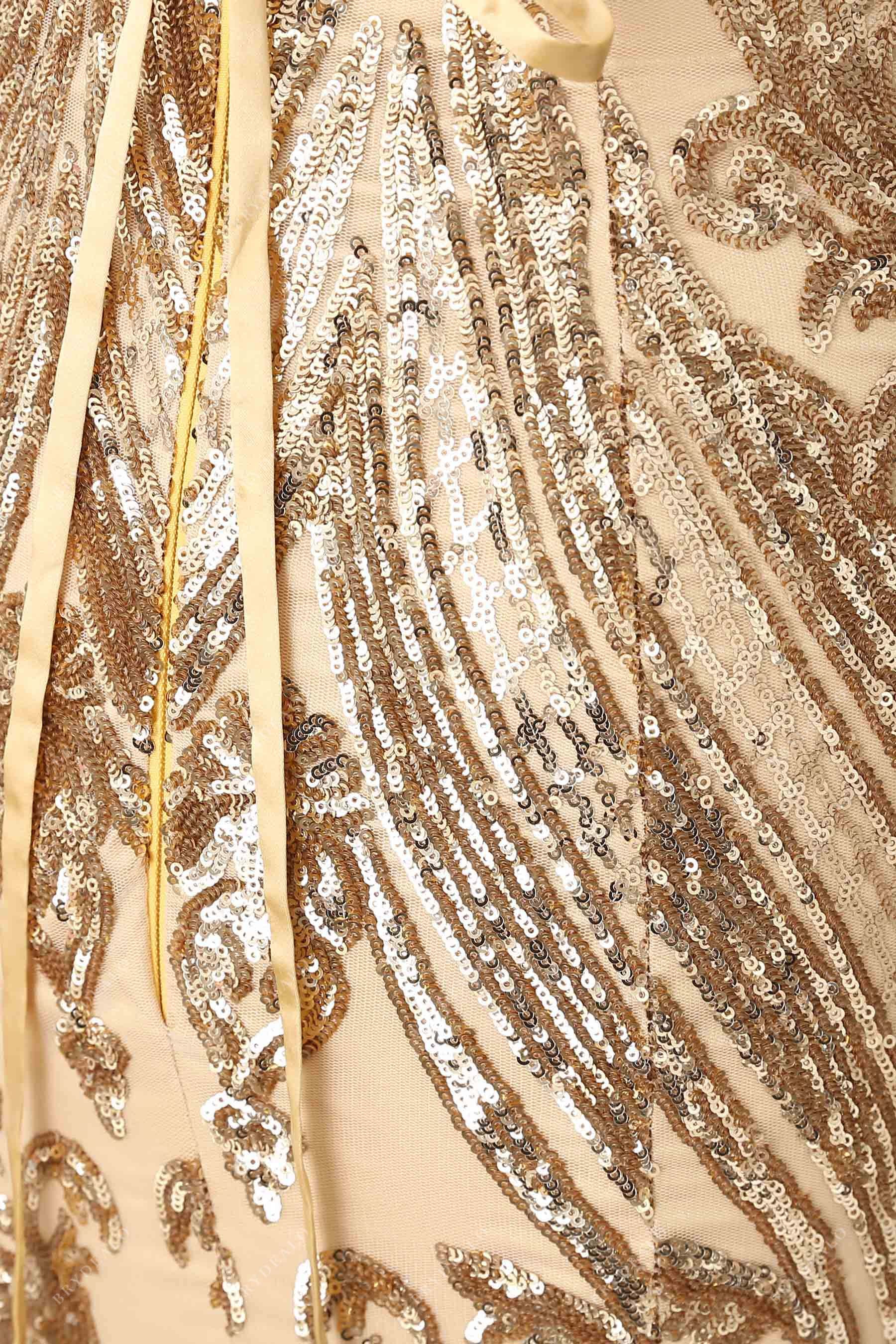 gold sequins prom dress