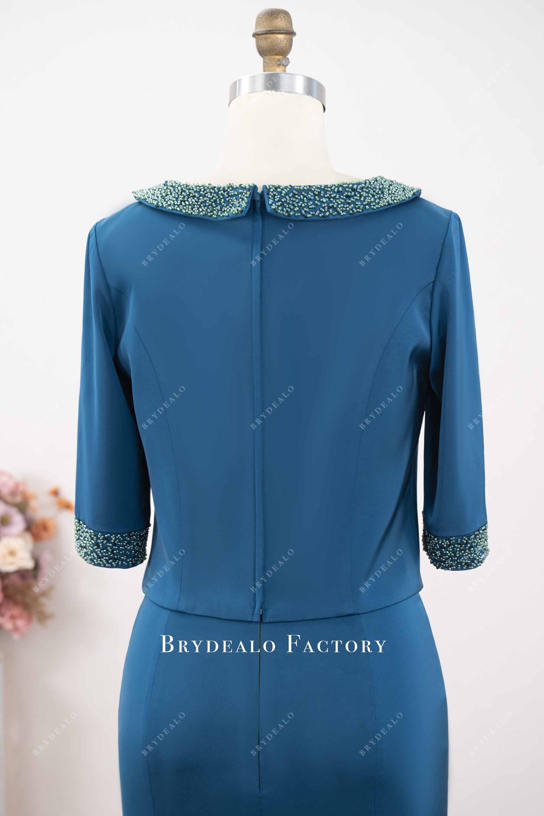 half sleeve beaded cuff formal dress