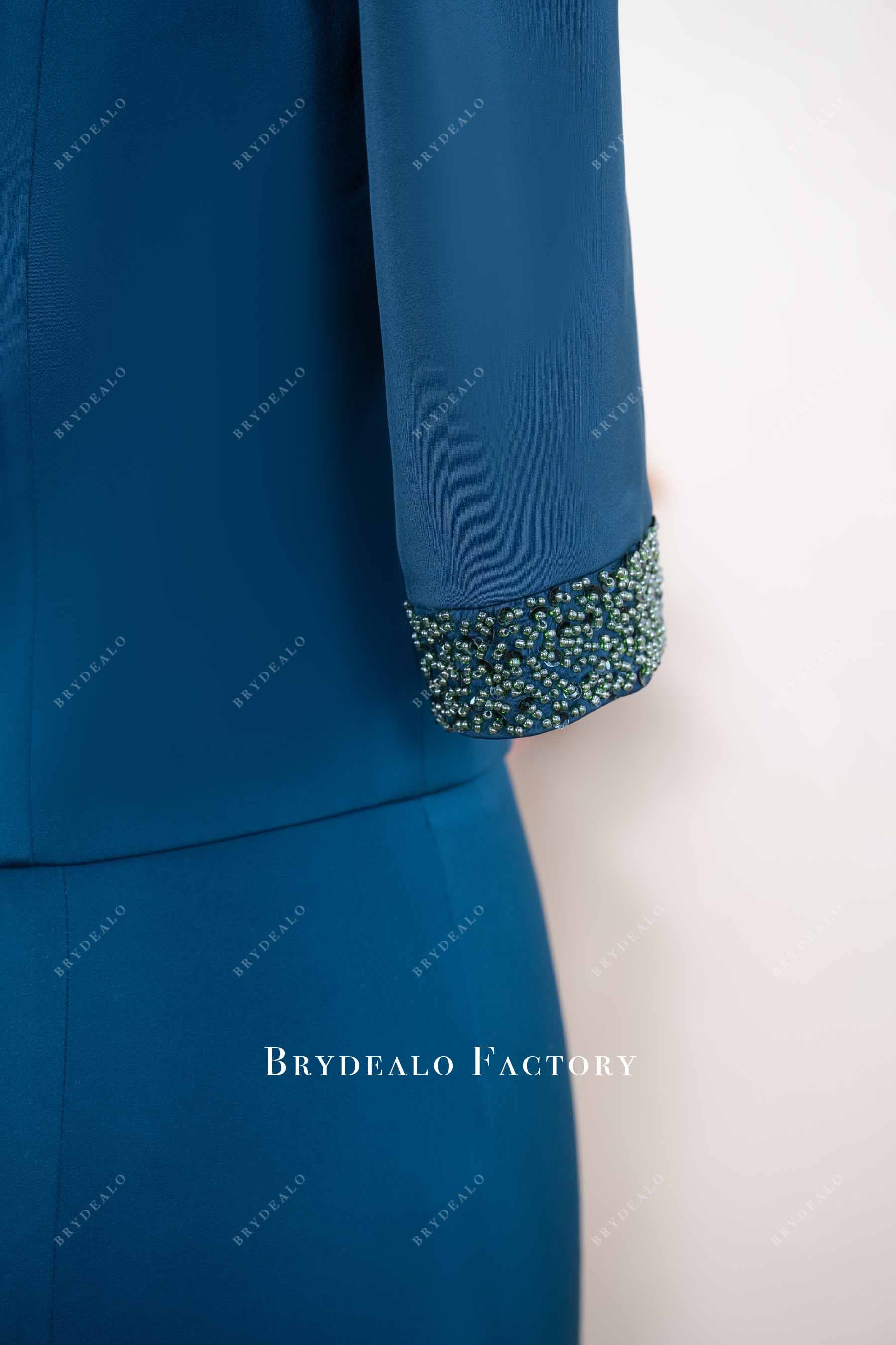 hand-sewn beaded cuff dress