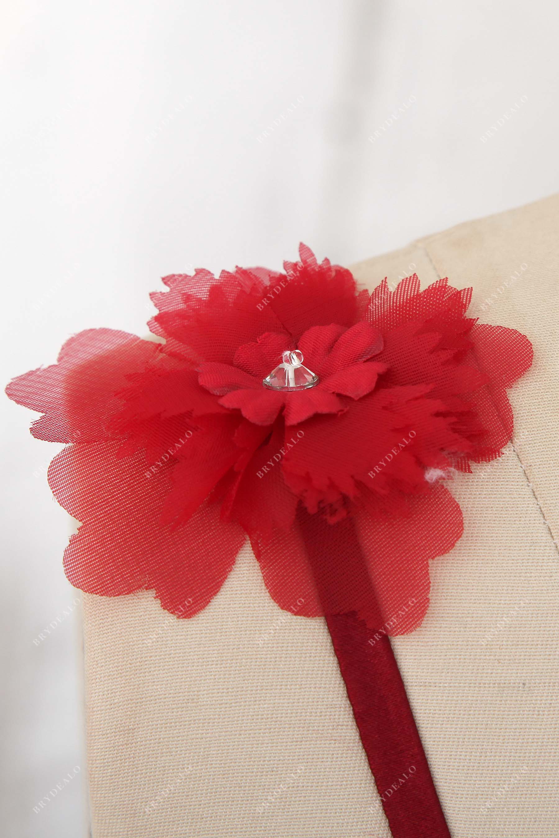 handmade 3D flower straps prom dress