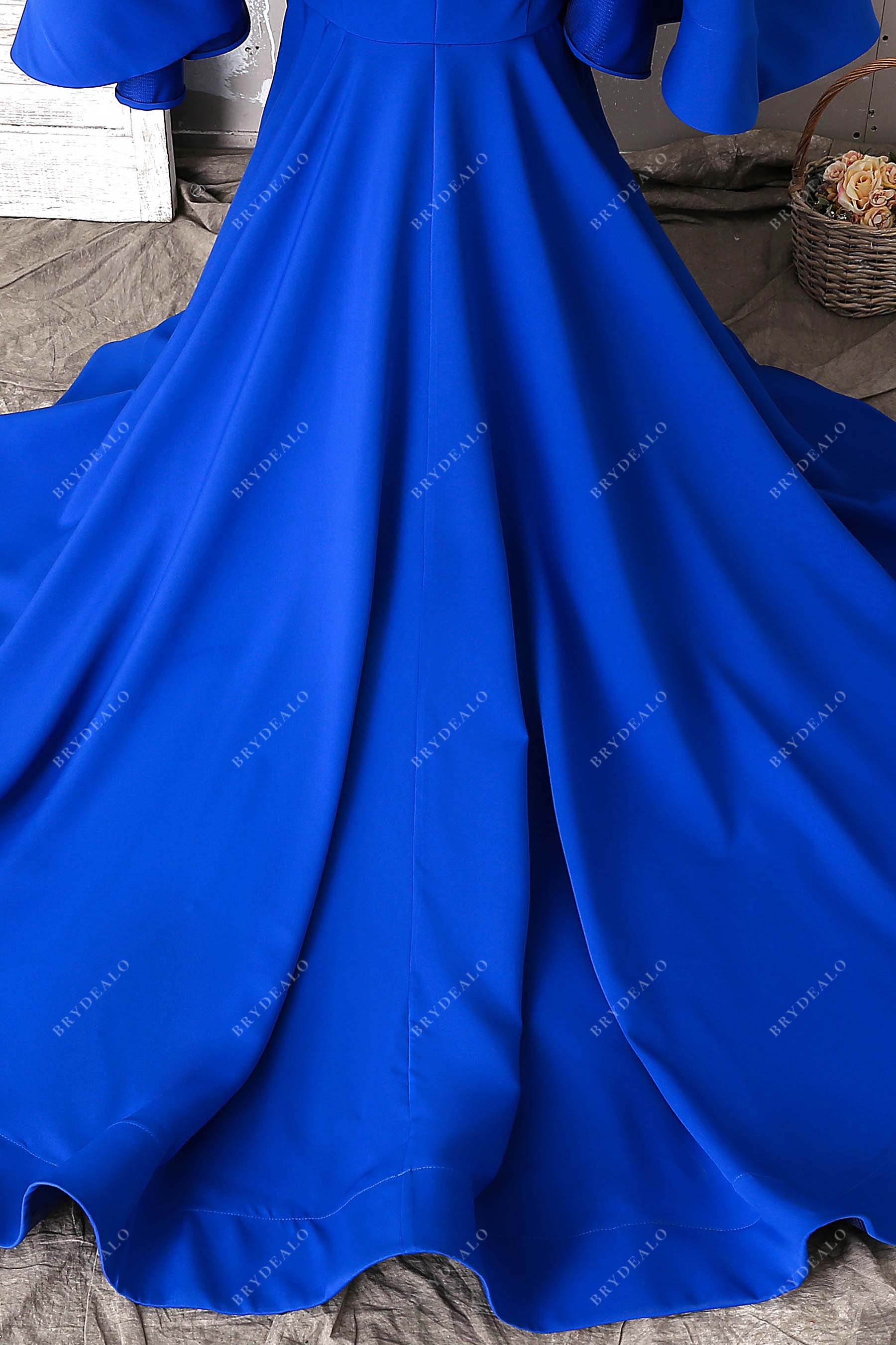 horsehair long train trumpet prom gown