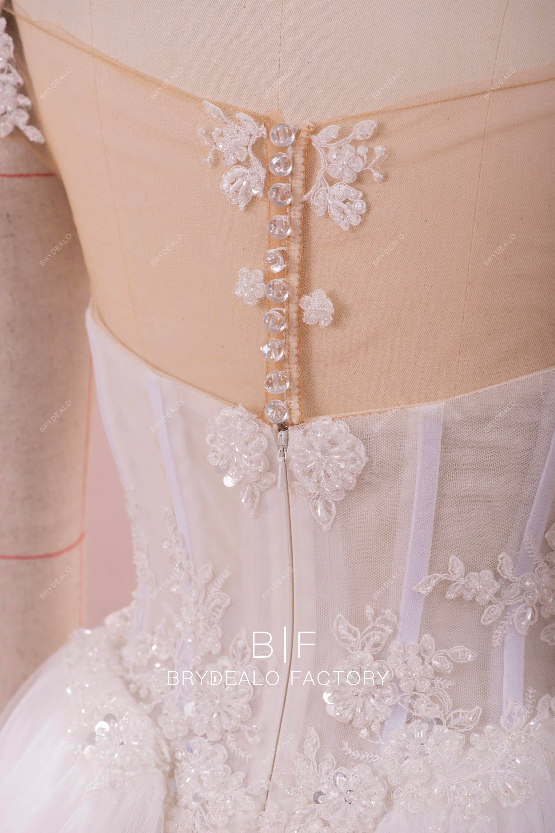 visible boning beaded lace wedding dress