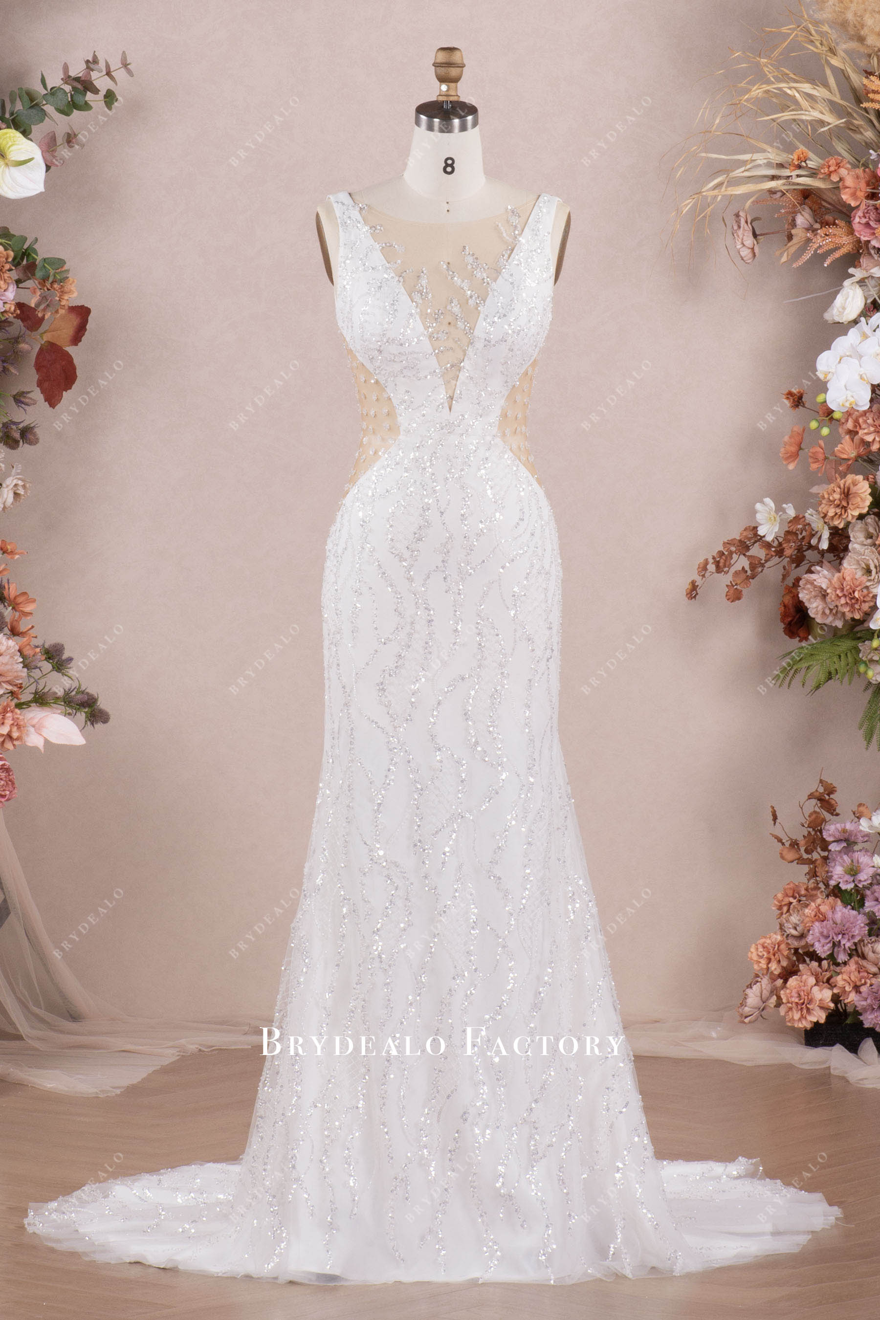 illusion mermaid wedding dress