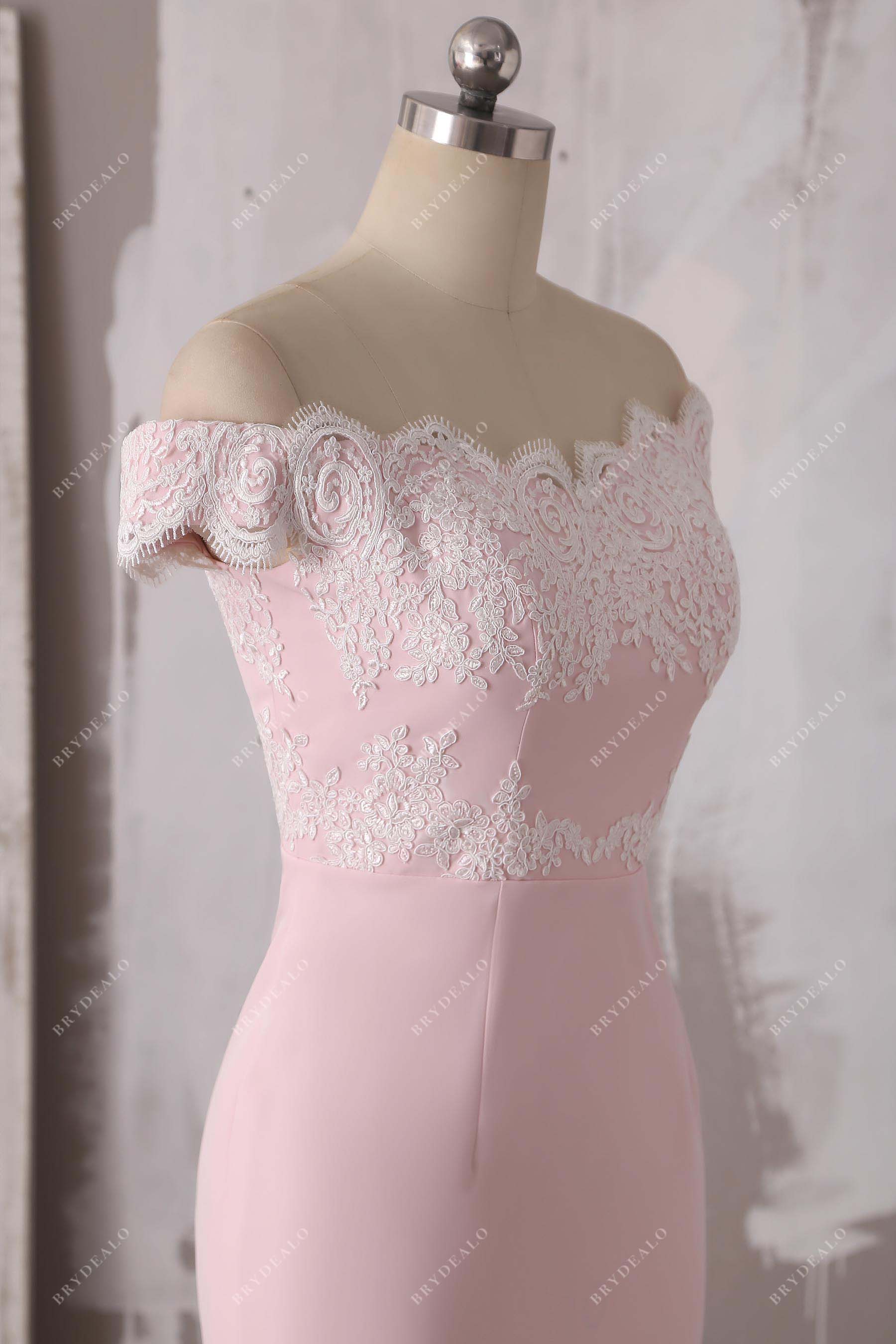 ivory scalloped lace applique dress