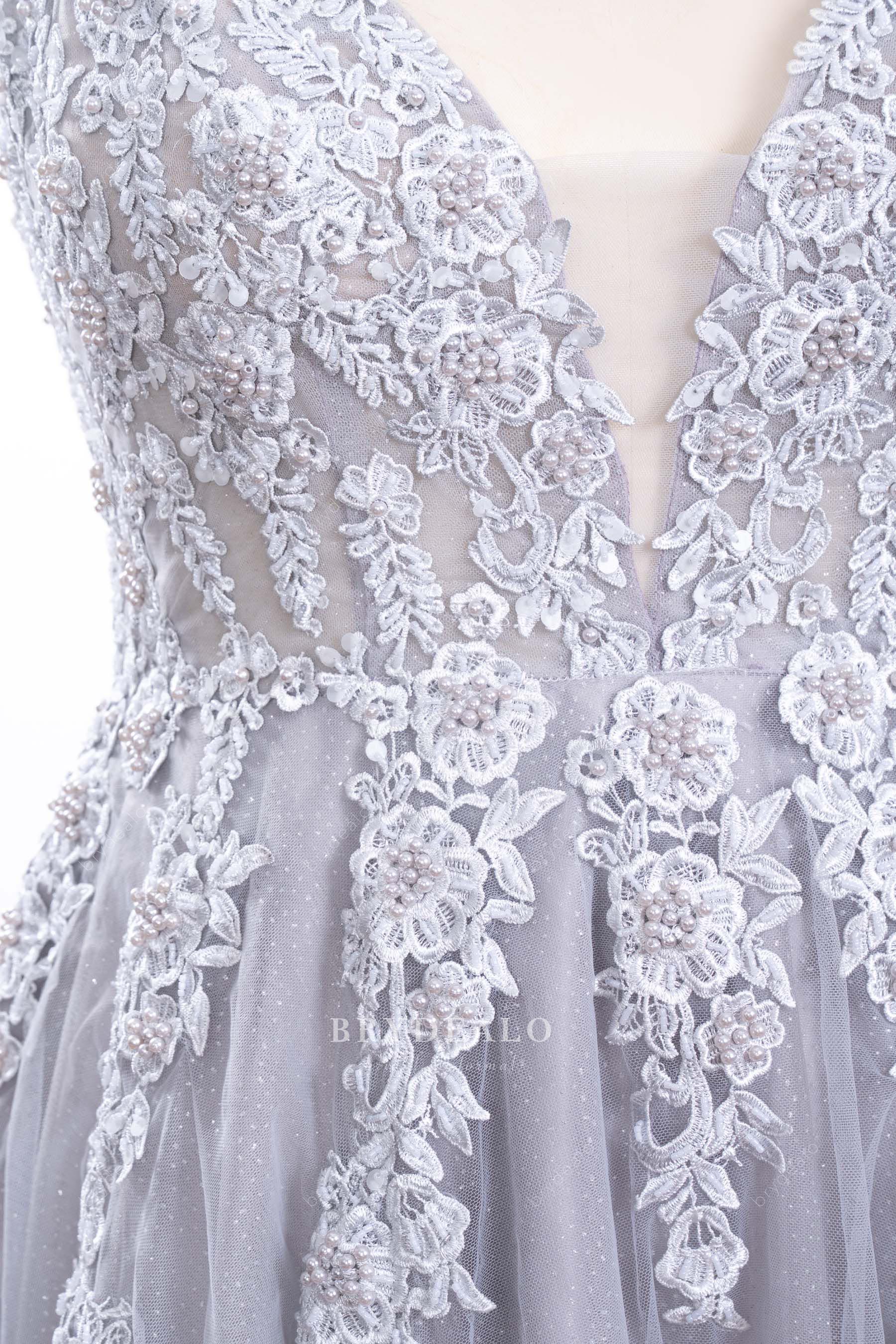 lace applique prom dress