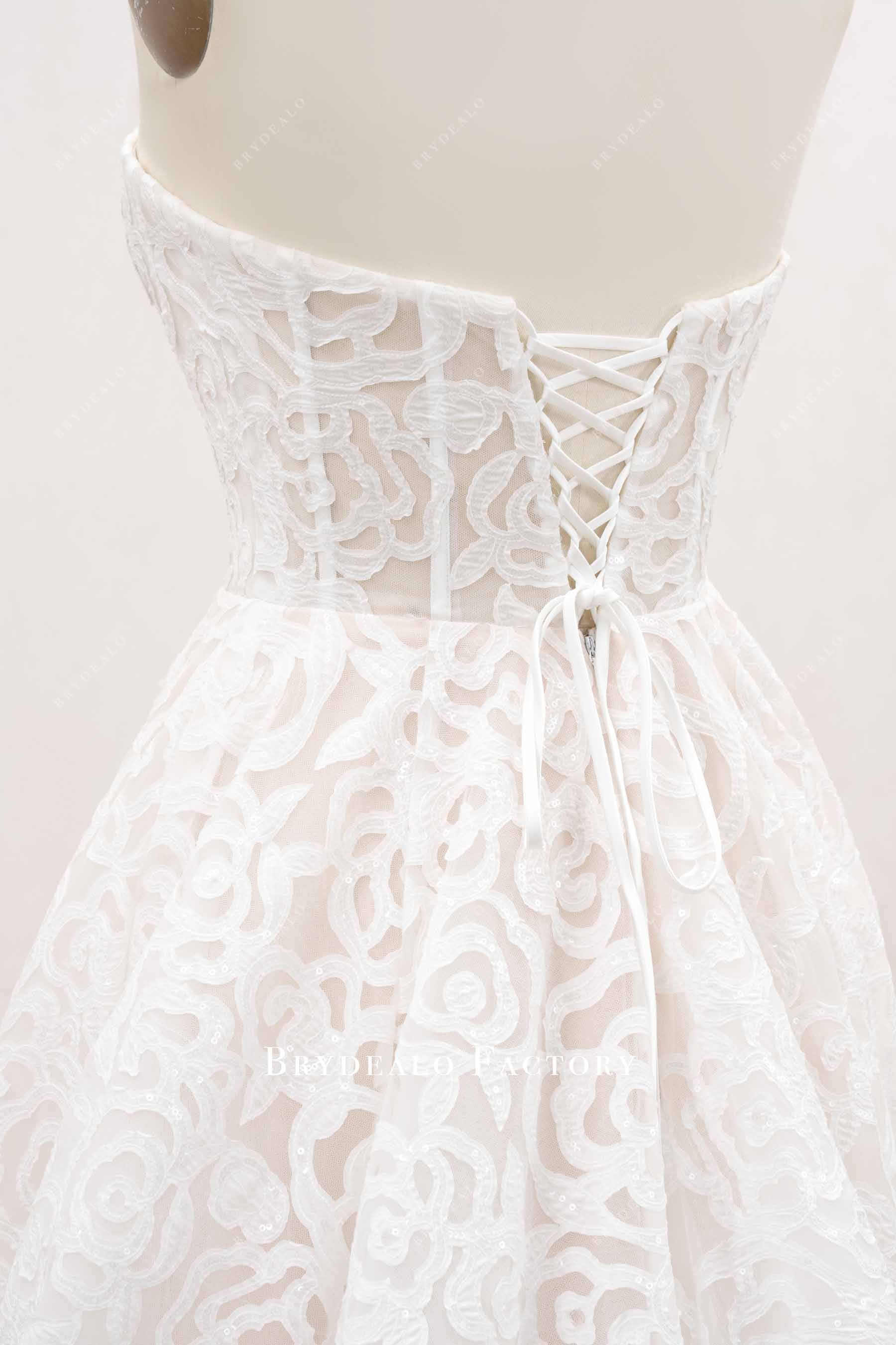 lace-up back wedding gown