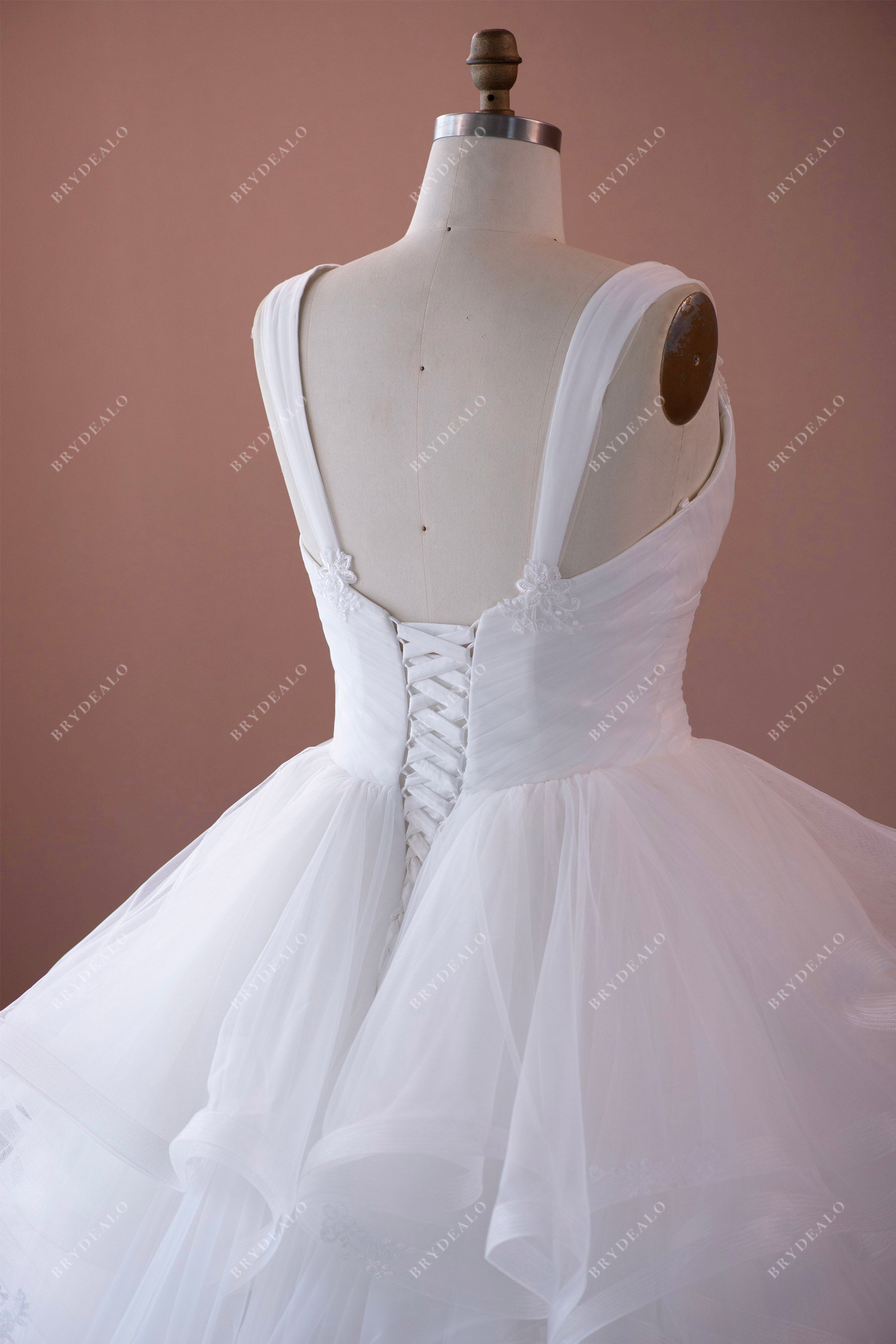 straps back empire waist wedding dress