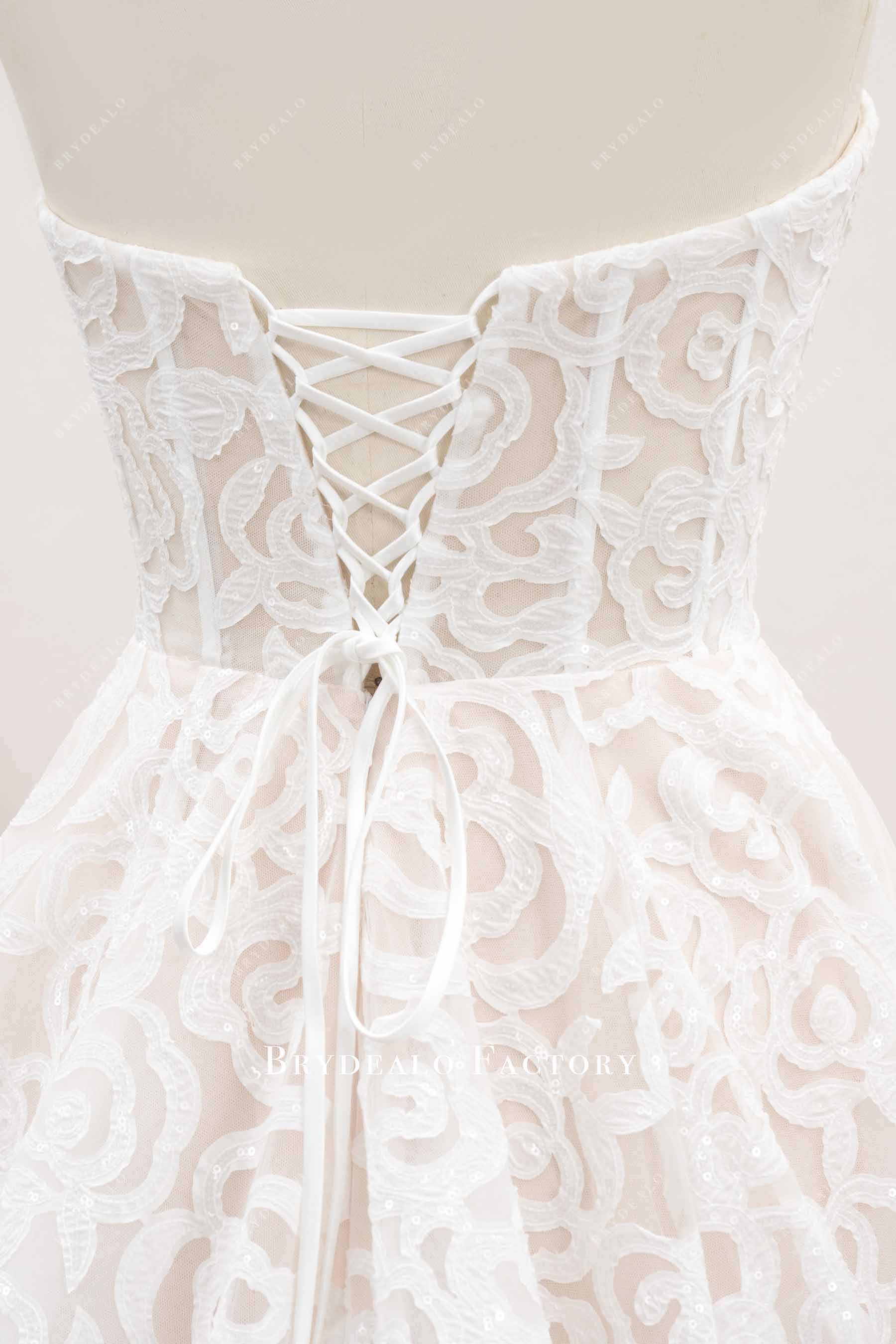 lace-up wedding dress