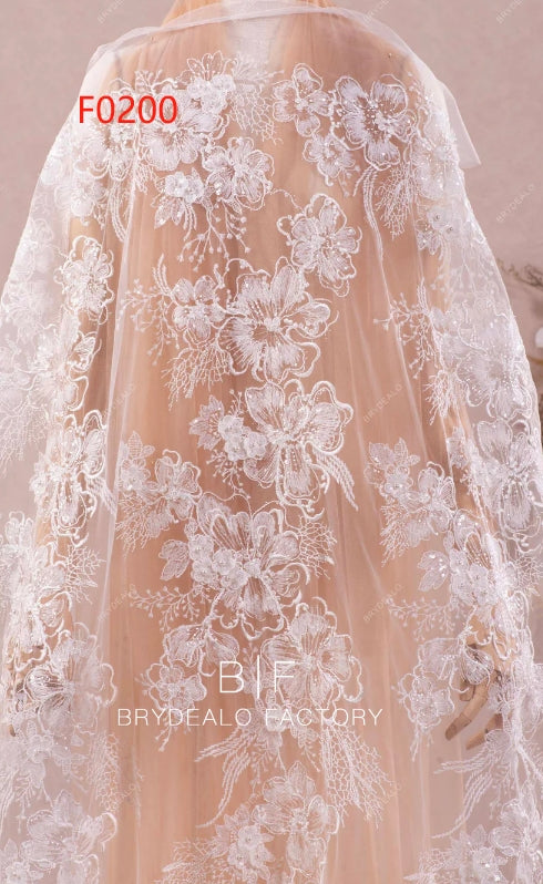 Custom Removable Off Shoulder Lace Wedding Dress