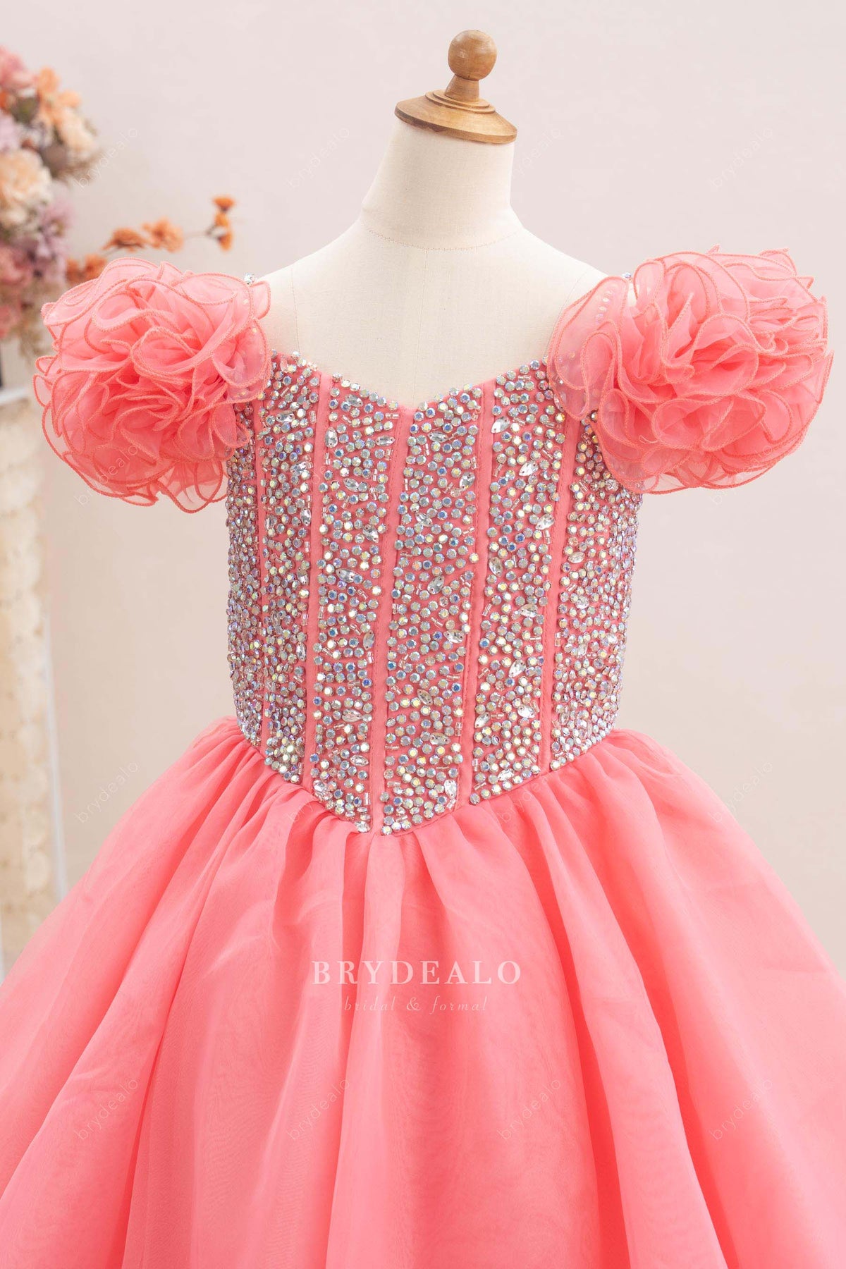 long flamingo teen pageant gown