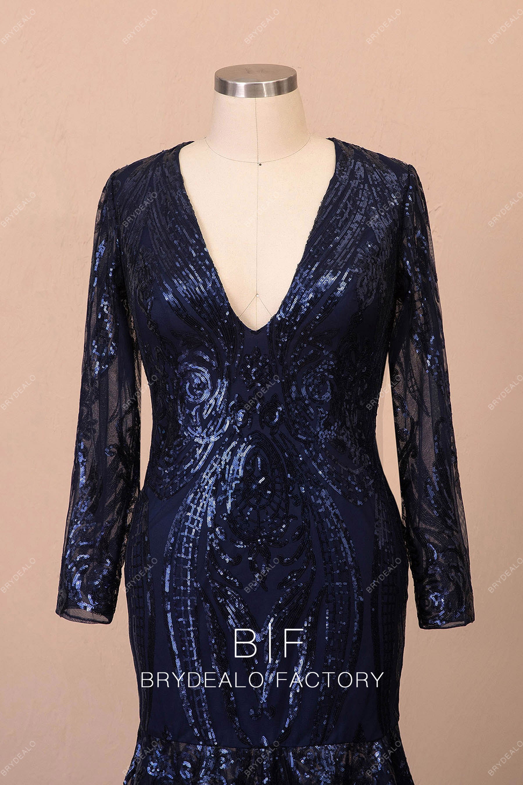sheer long sleeve prom dress