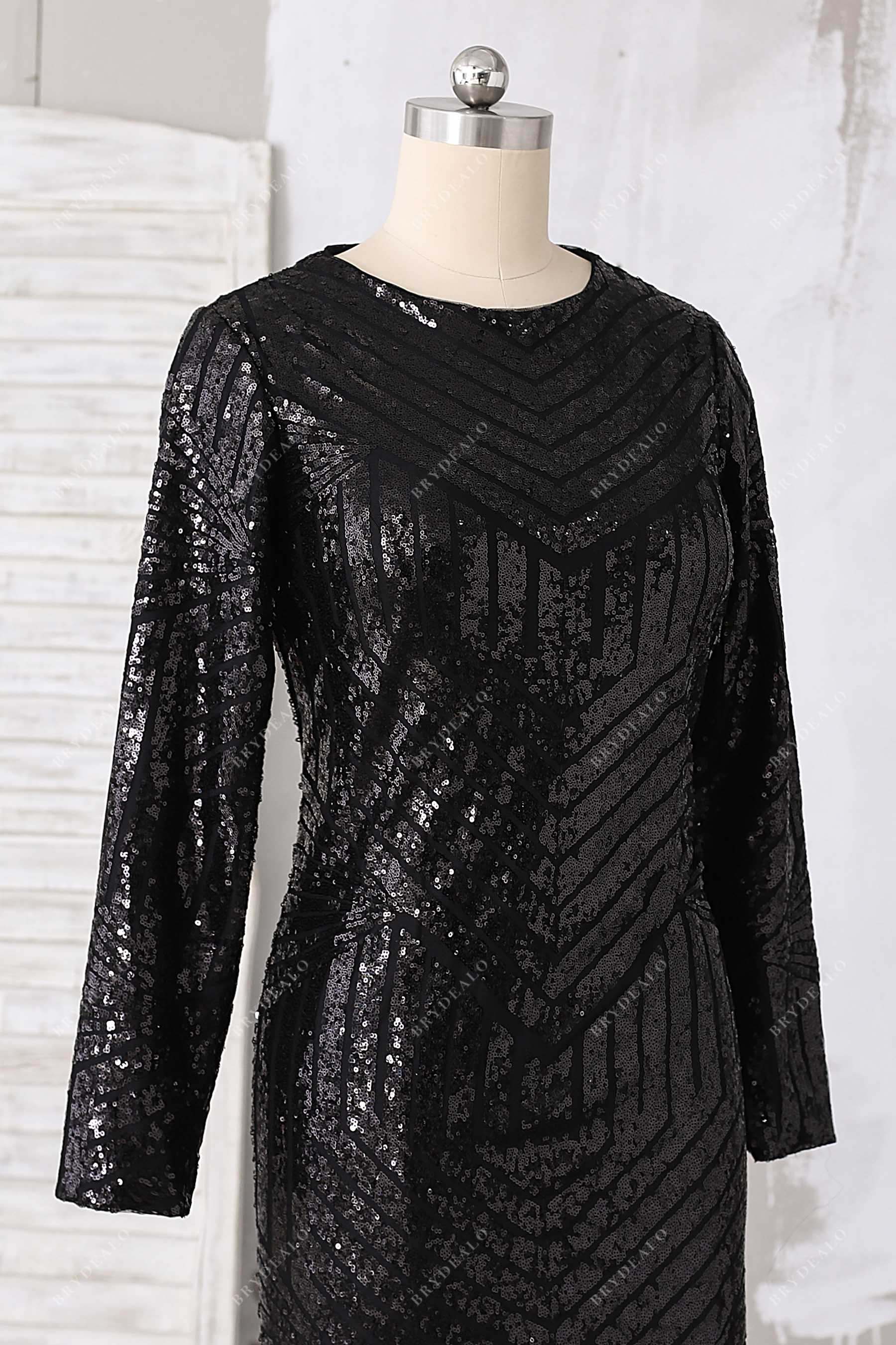 black sequin plus size prom dress