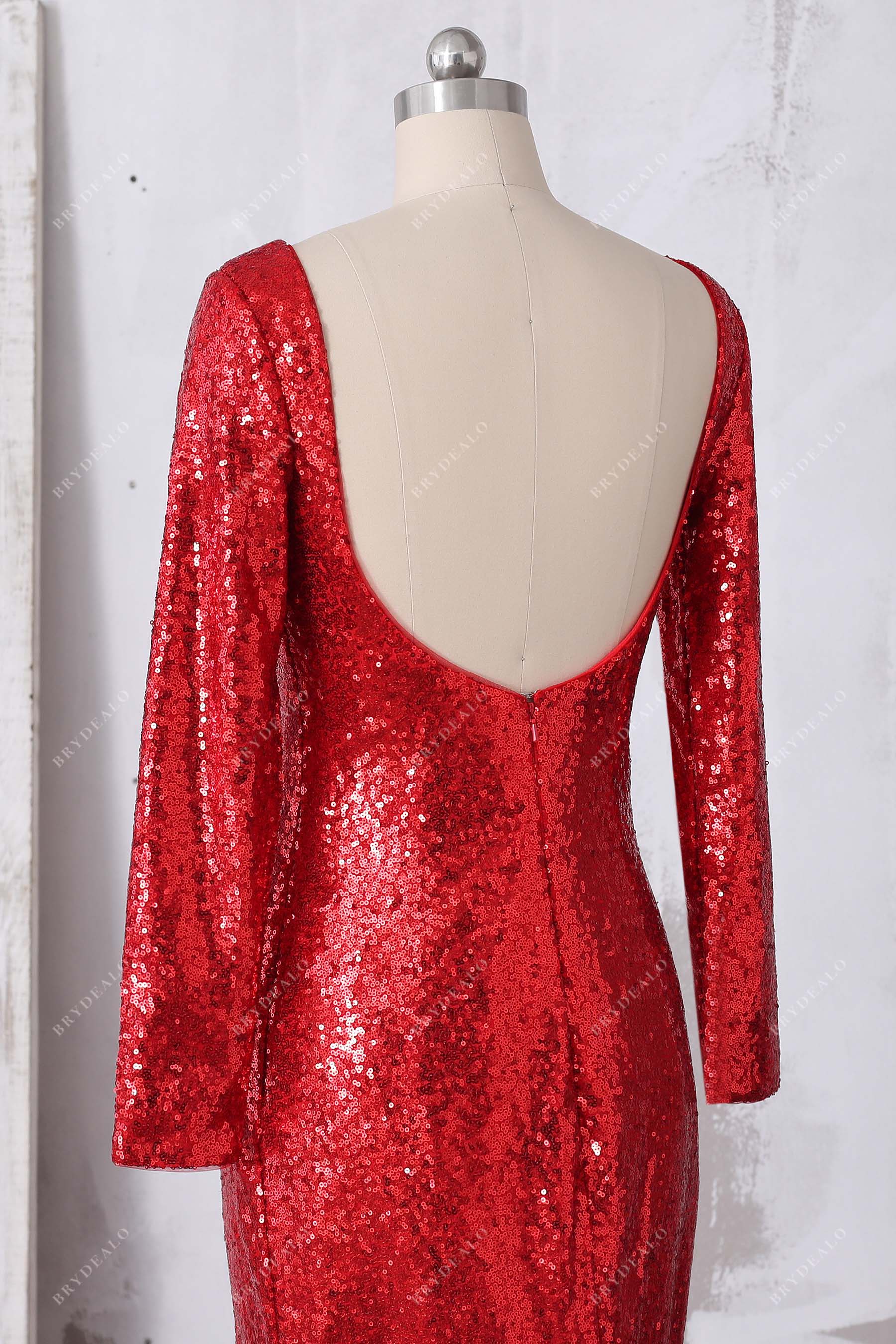glitter open back formal dress 
