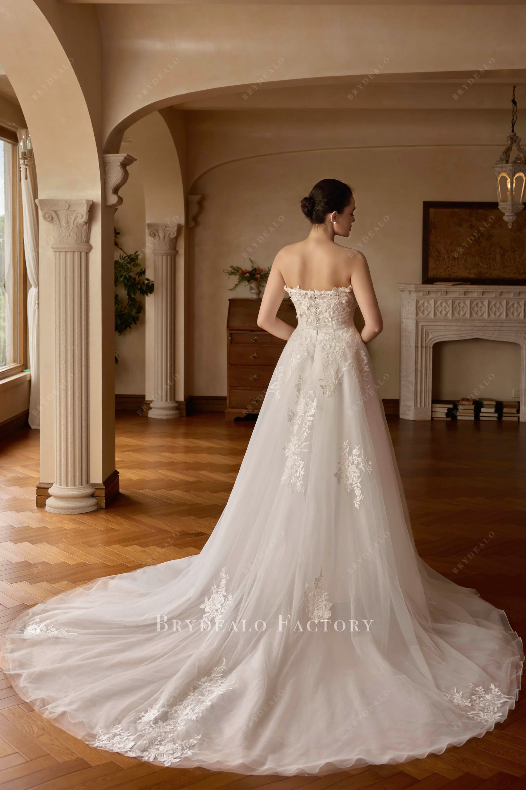 long train bridal dress