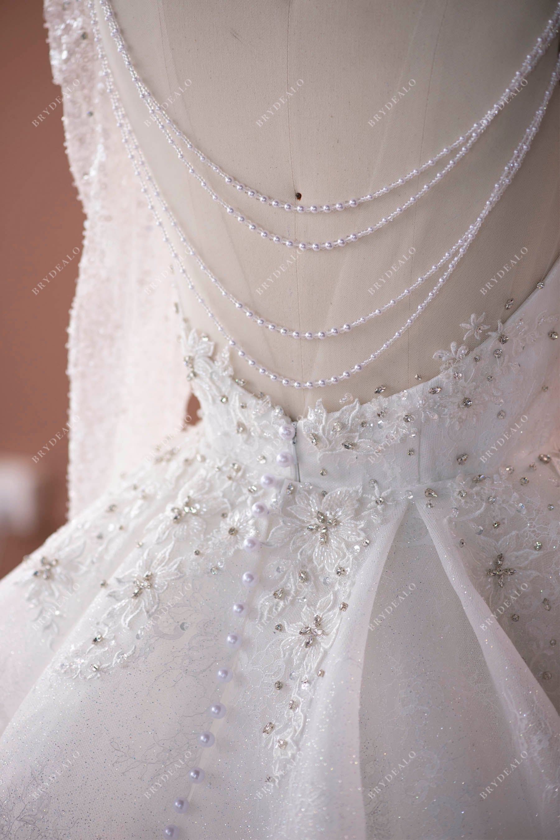 shimmer sequin tulle wedding dress