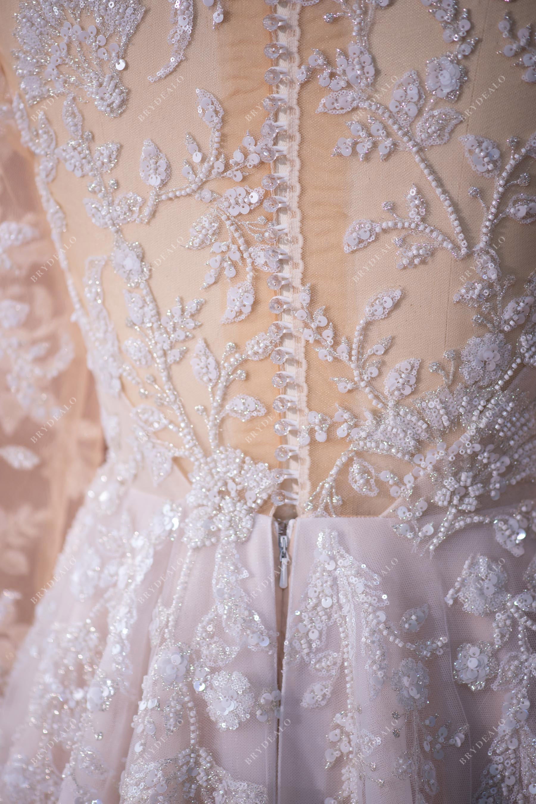 exquisite beaded lace wedding dress