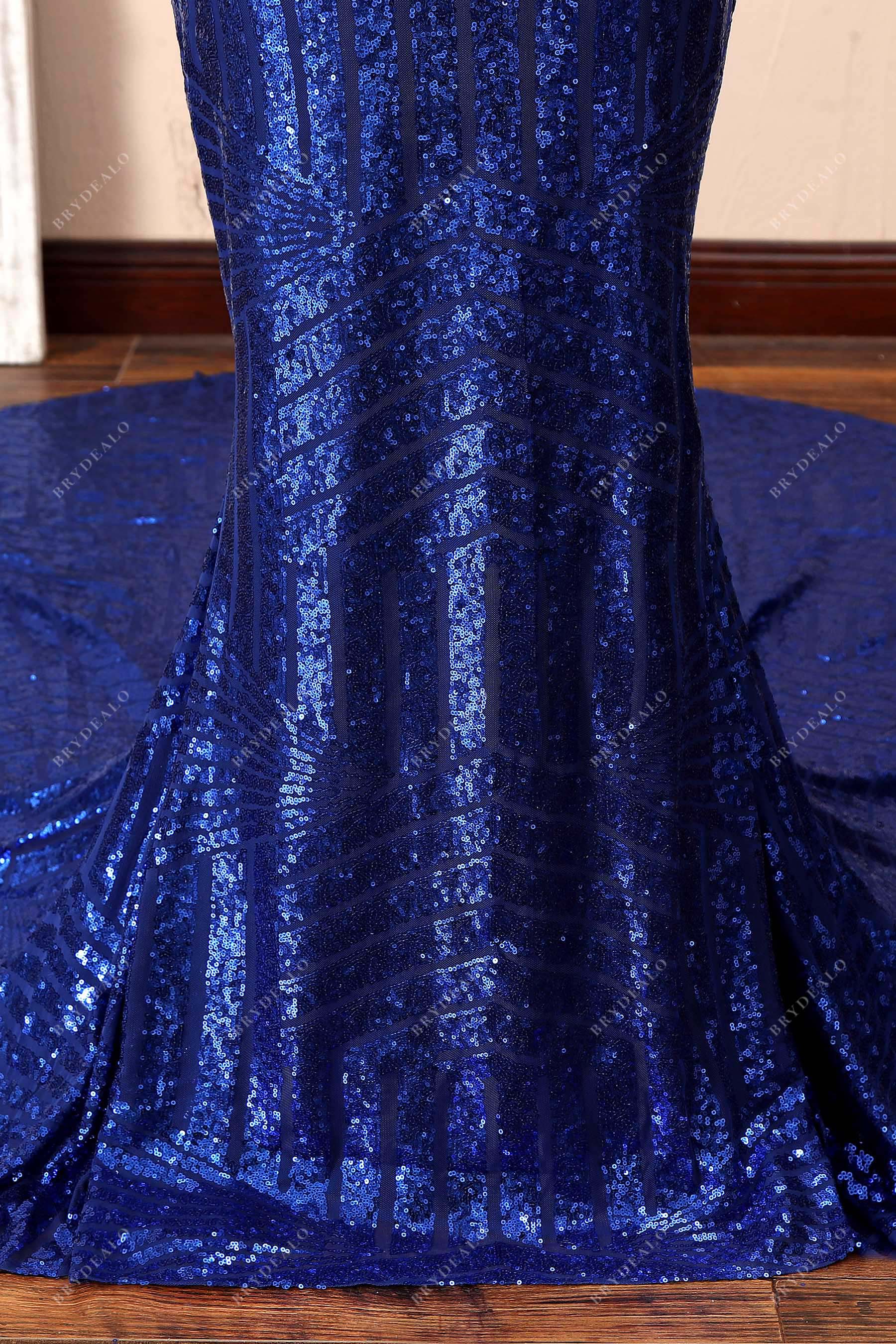 royal blue sequin evening dress