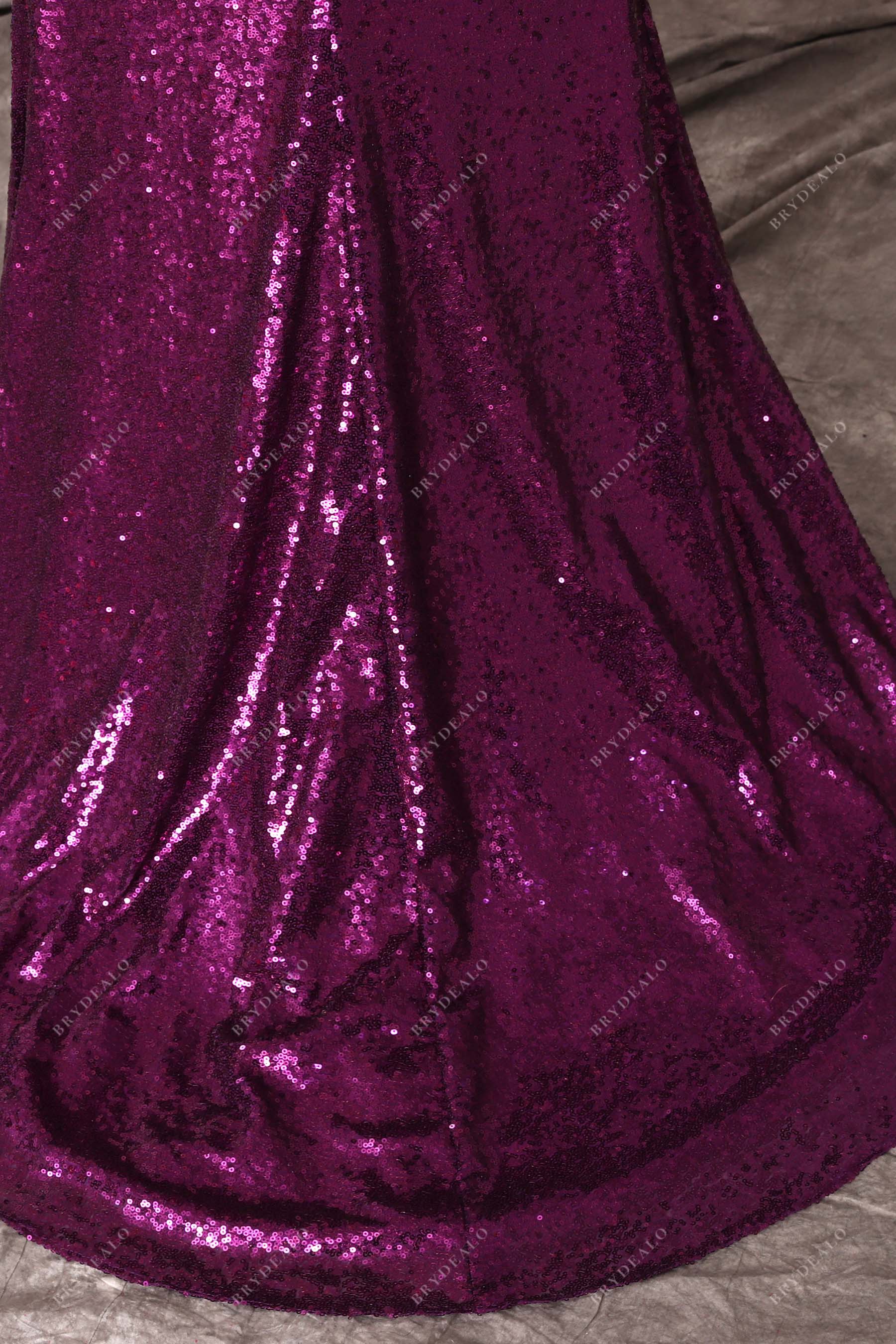 sequin mermaid court train prom dress
