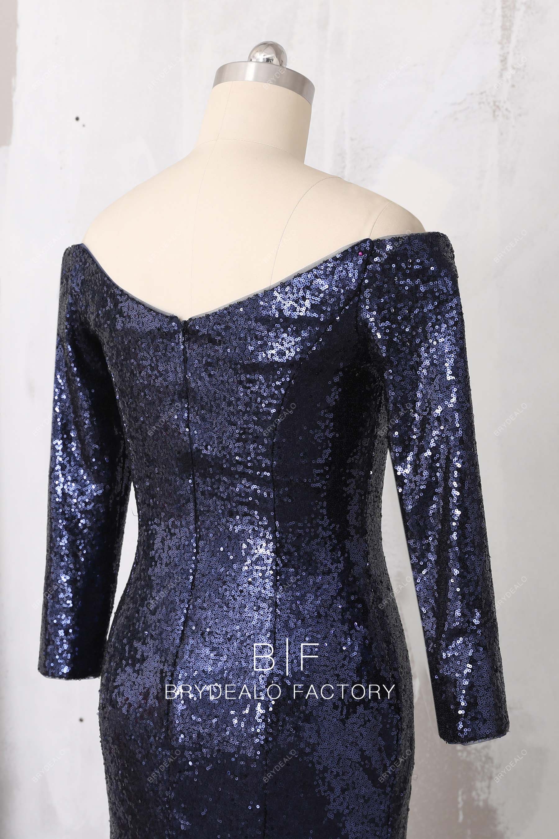 v back long sleeve dress
