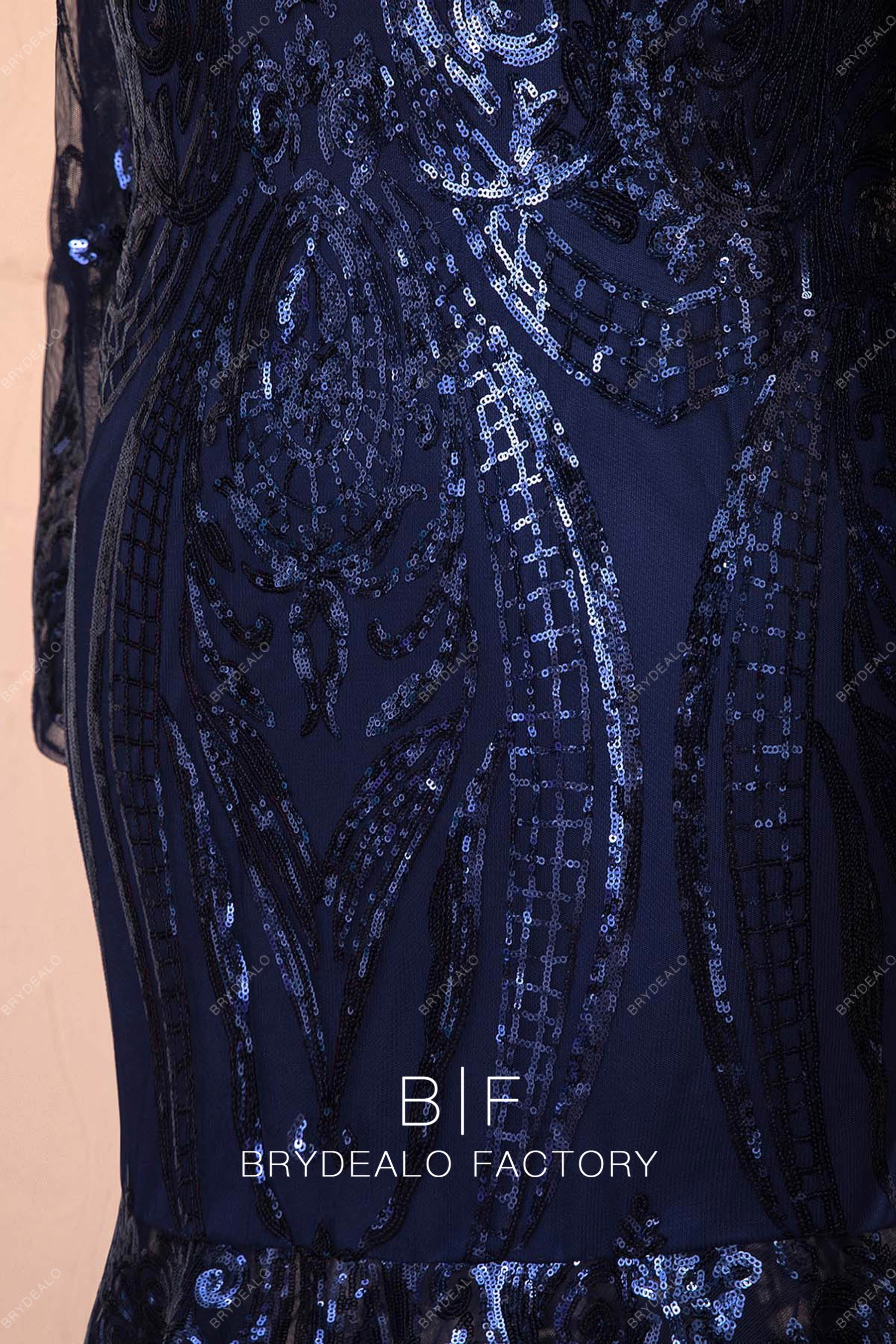unique sequin patterned prom dress