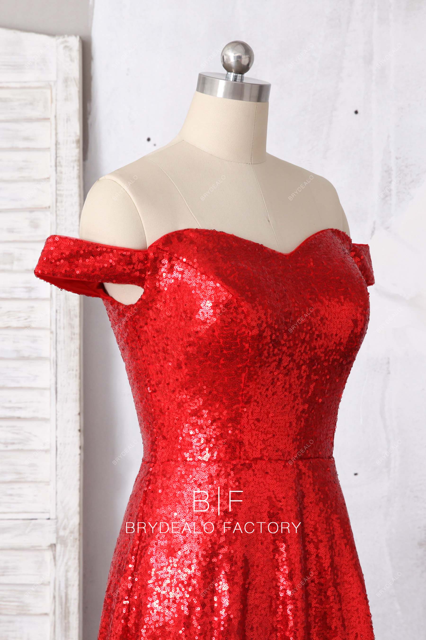 red sparkly sequin formal dress