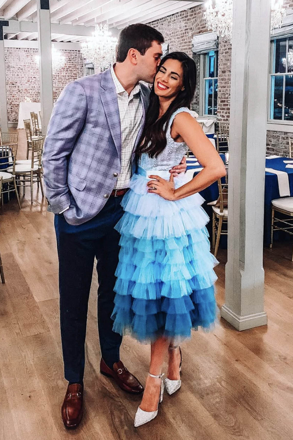 ombre blue prom dress customer review