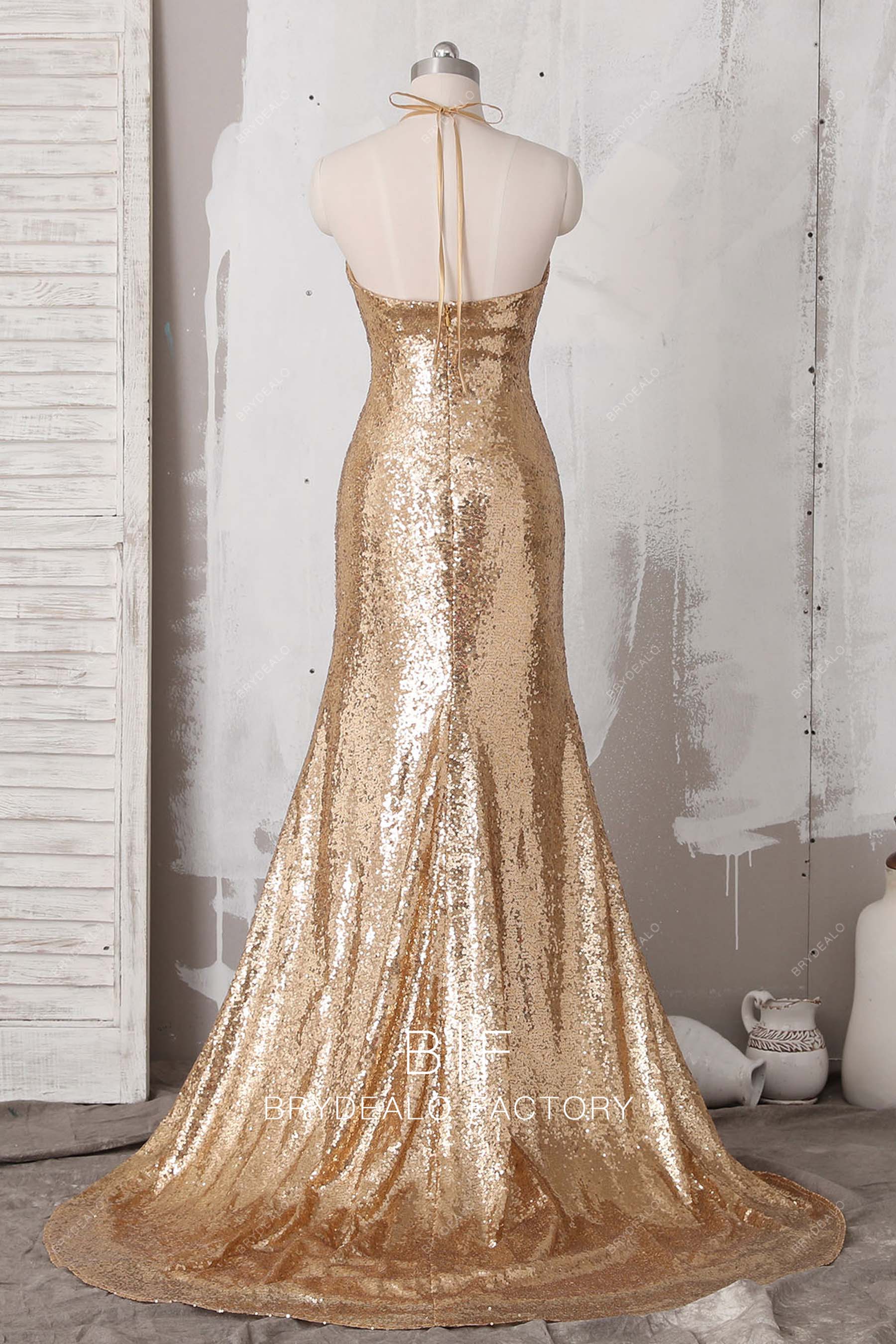 open back sequin evening dress
