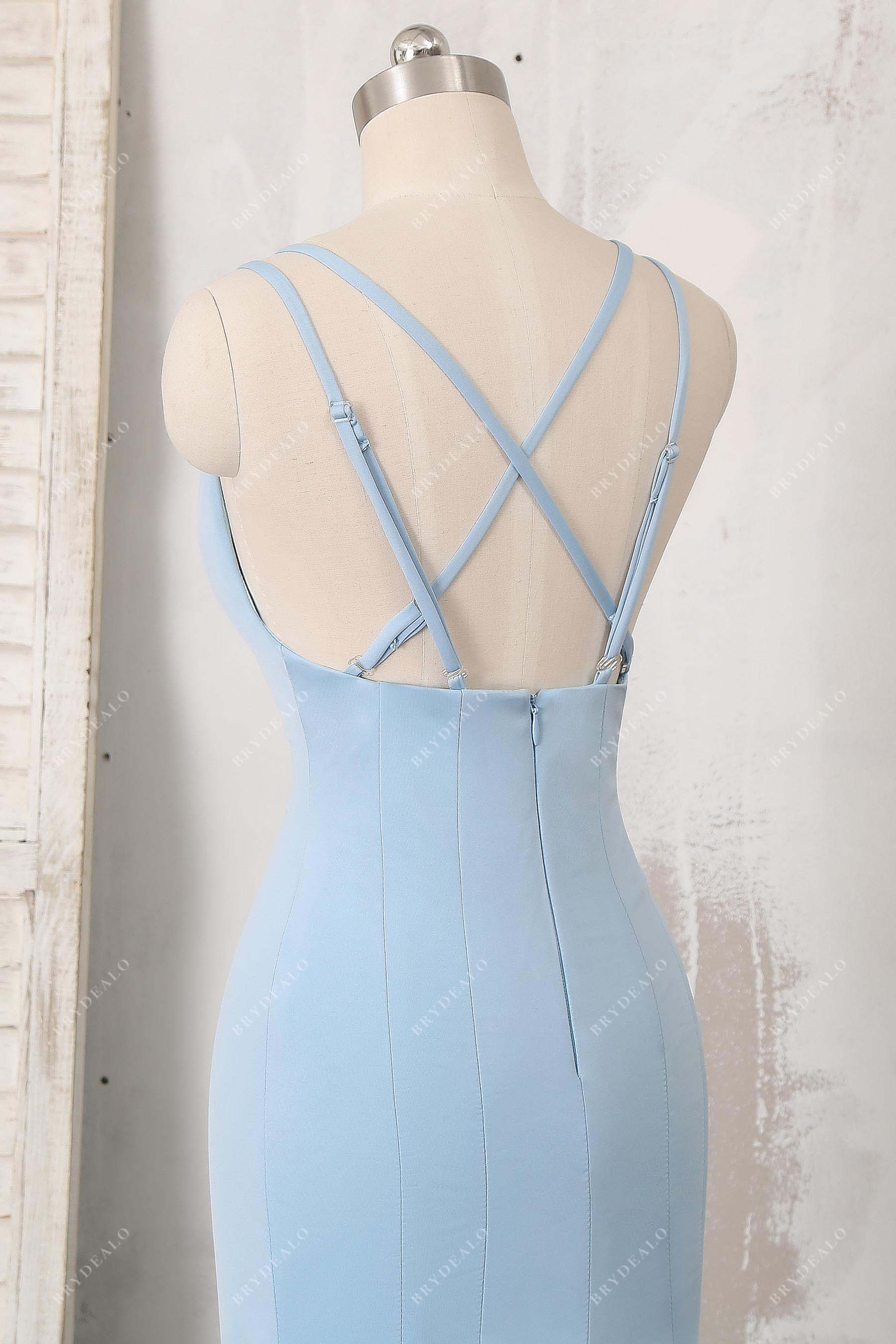 strappy back jersey prom dress