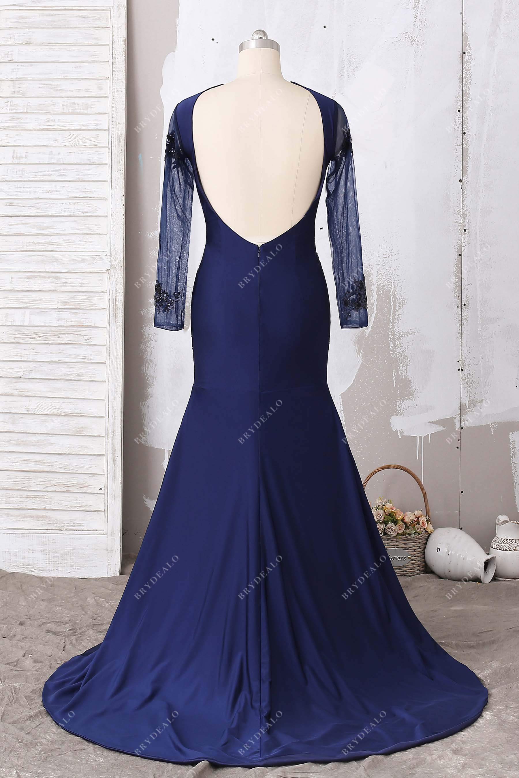 open back trumpet formal dress