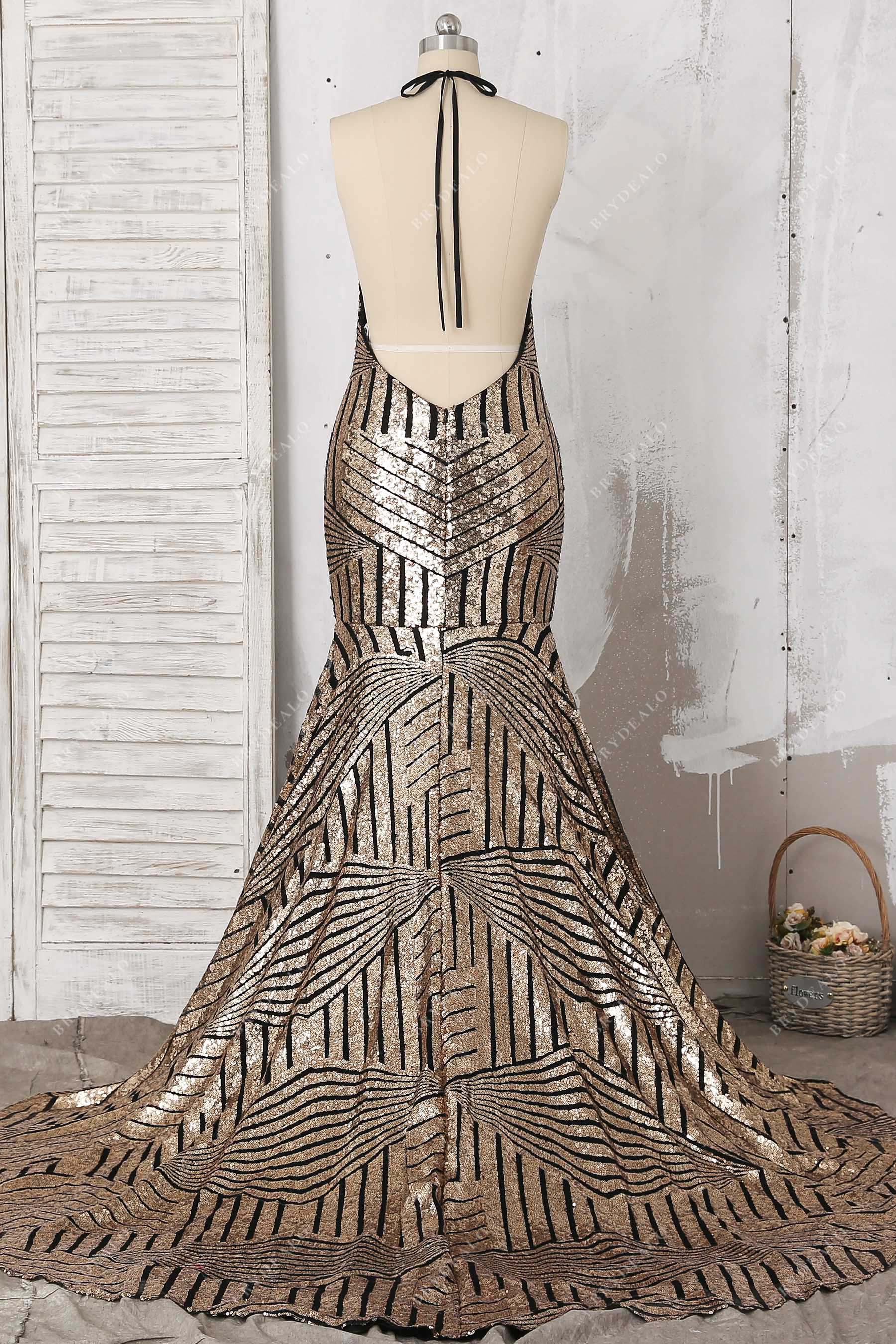 open back trumpet formal dress