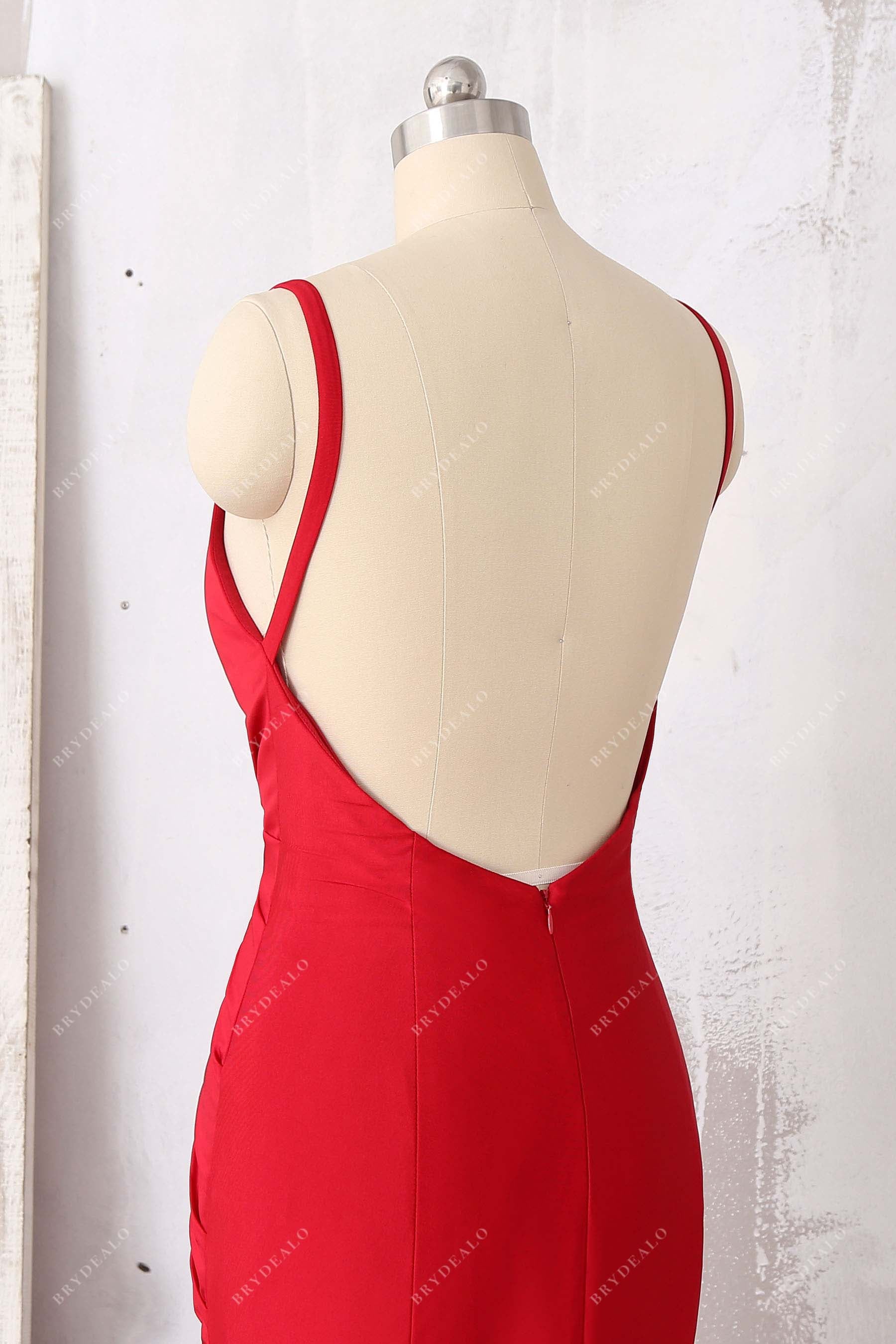 open back jersey formal dress