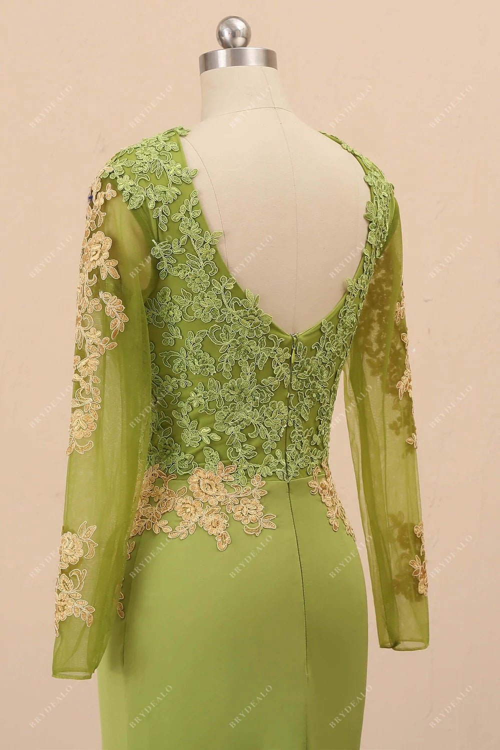 V-back jersey prom dress