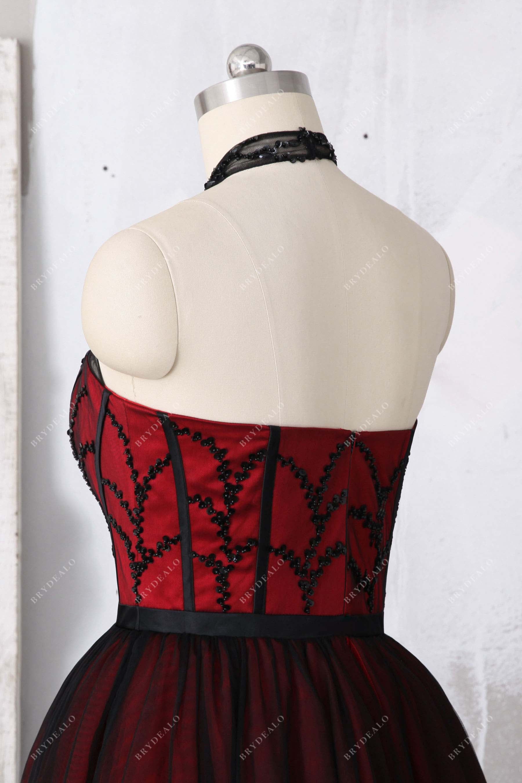 open back tulle prom gown